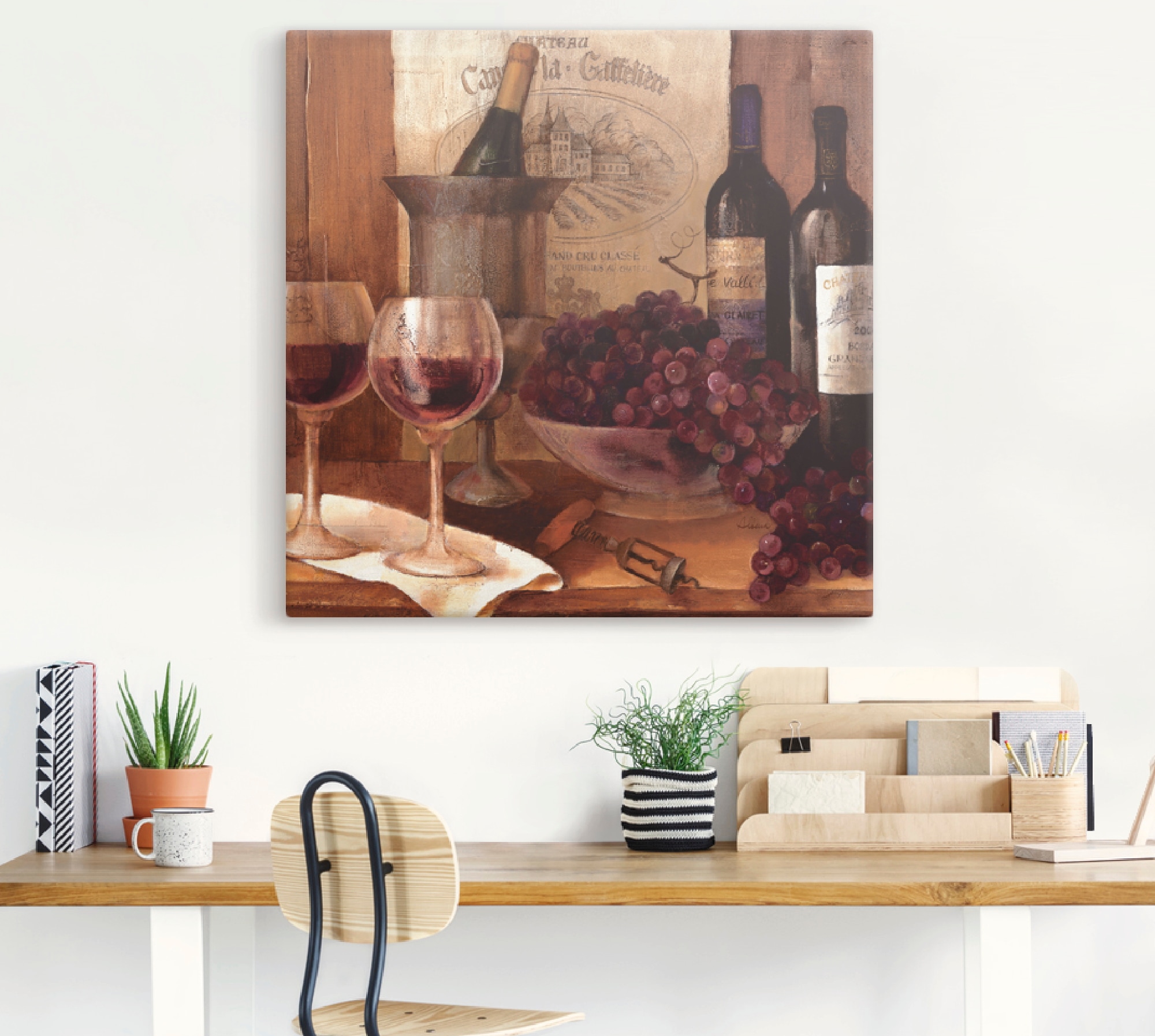Größen St.), Wein«, in Getränke, »Vintage Wandbild versch. online Artland als bestellen oder Wandaufkleber (1 Leinwandbild, Poster