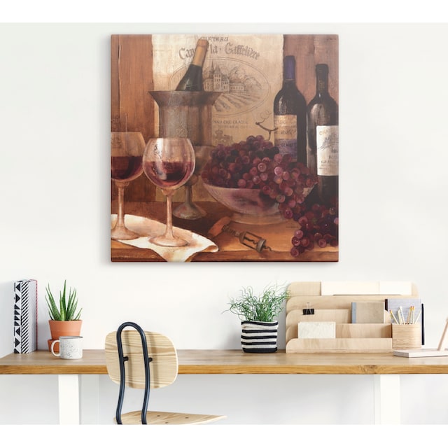 versch. Wandbild Wandaufkleber Poster oder in als online (1 Artland Leinwandbild, Größen Getränke, St.), »Vintage bestellen Wein«,