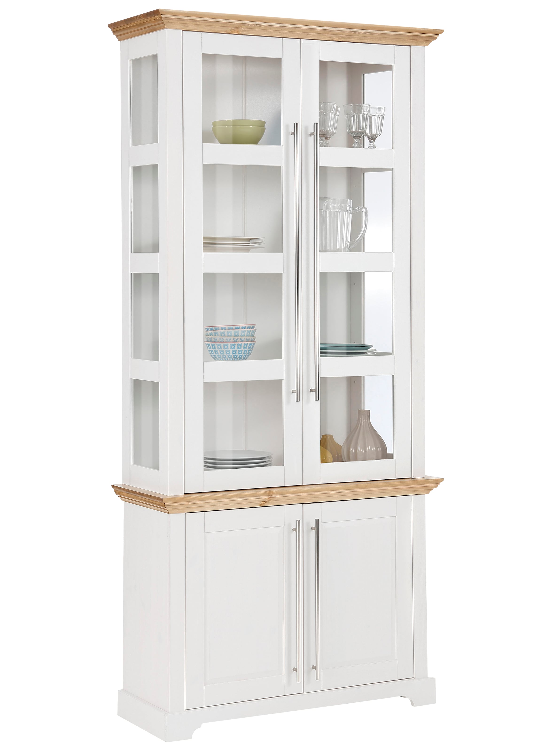Home affaire Vitrine »Meliss«, aus massiver Kiefer, FSC® zertifiziert, Brei günstig online kaufen