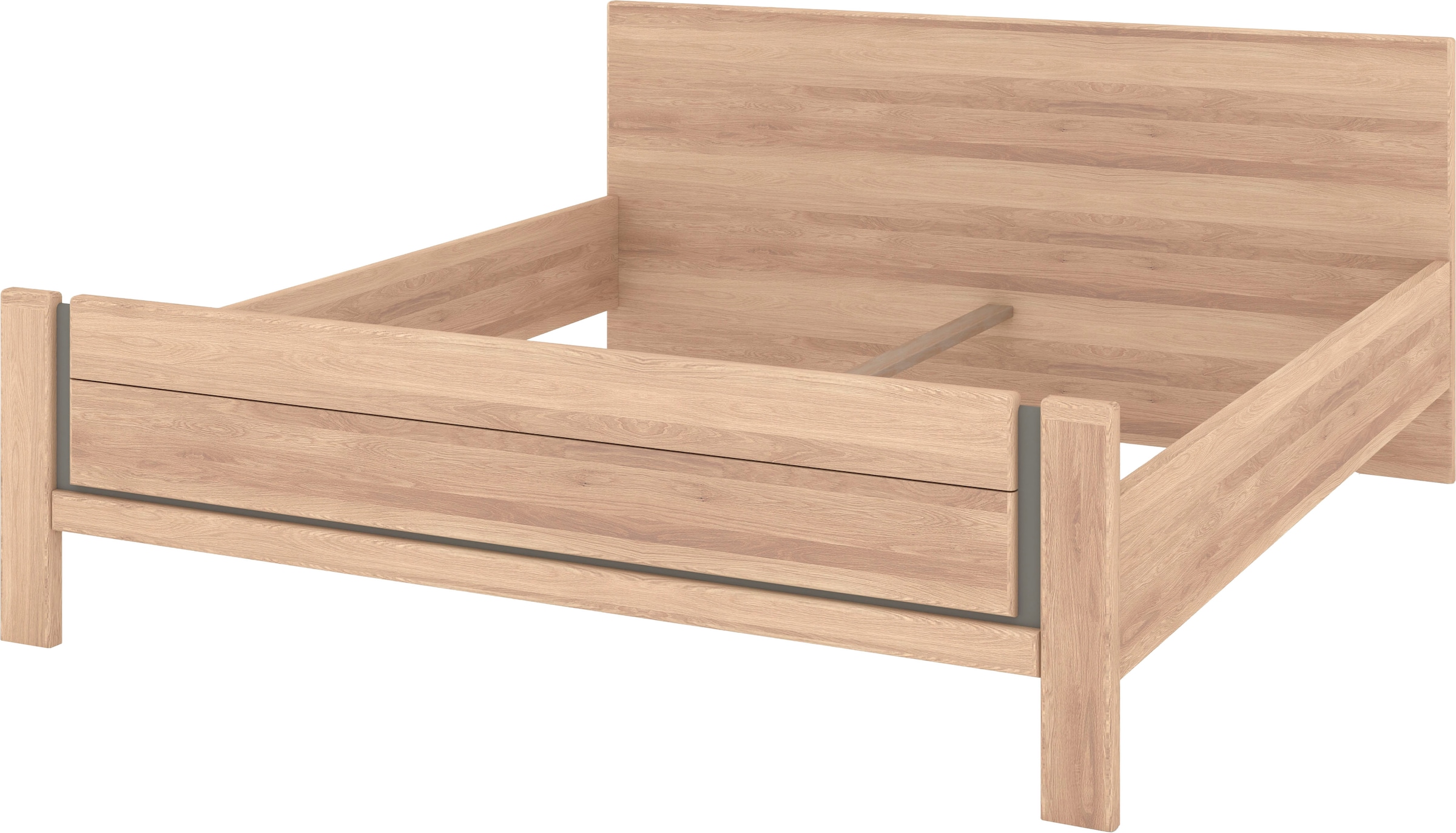 Musterring Holzbett »Sorrent, Bettgestell, Bettrahmen, teilmassiv Eiche«, (MADE IN GERMANY), Eiche teilmassiv, Liegehöhenverstellung, Stollenfußteil