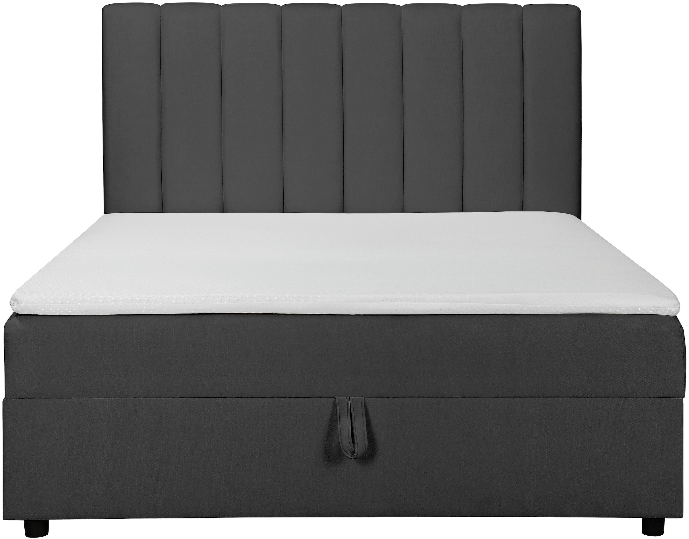 OTTO home Boxbett »HAILEYY, Polsterbett mit Bettkasten, inkl. Taschenfederkernmatratze H3« mit Kaltschaumtopper, Chenille-Bezug, 140x200 & 180x200 cm