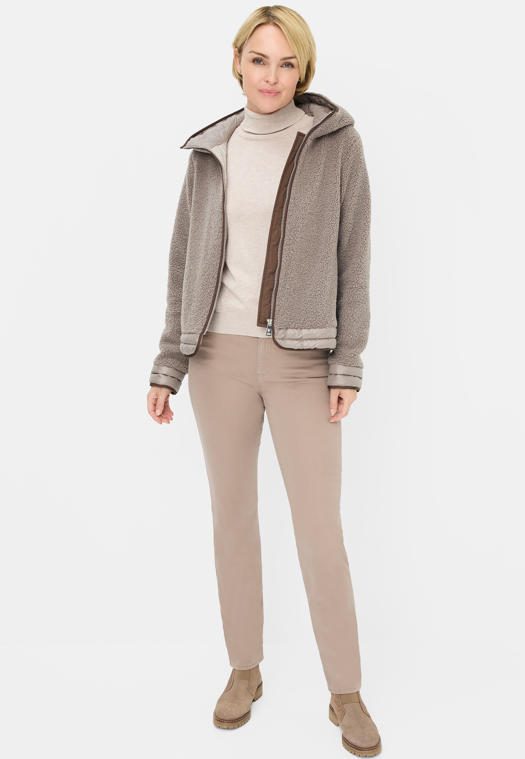 Fuchs Schmitt Plüschjacke »Plüschjacke« mit Kapuze mit Kapuze