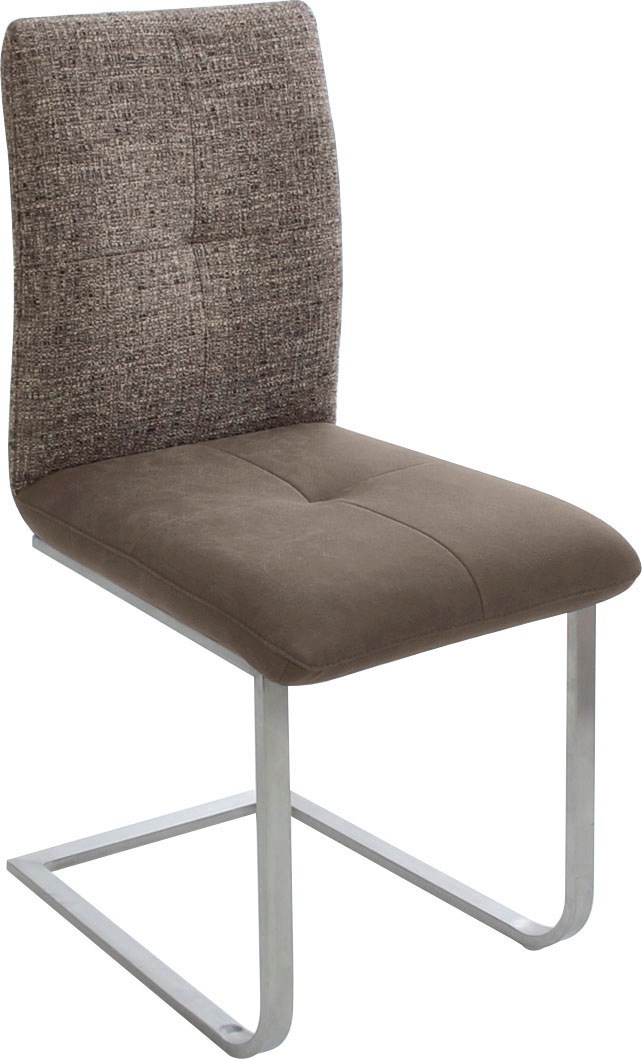 K+W Komfort & Wohnen Freischwinger »Giacomo II«, (Set), 2 St., Microfaser 785, mit Metallgriff am Rücken, Sitz und Rücken gesteppt in Materialmix