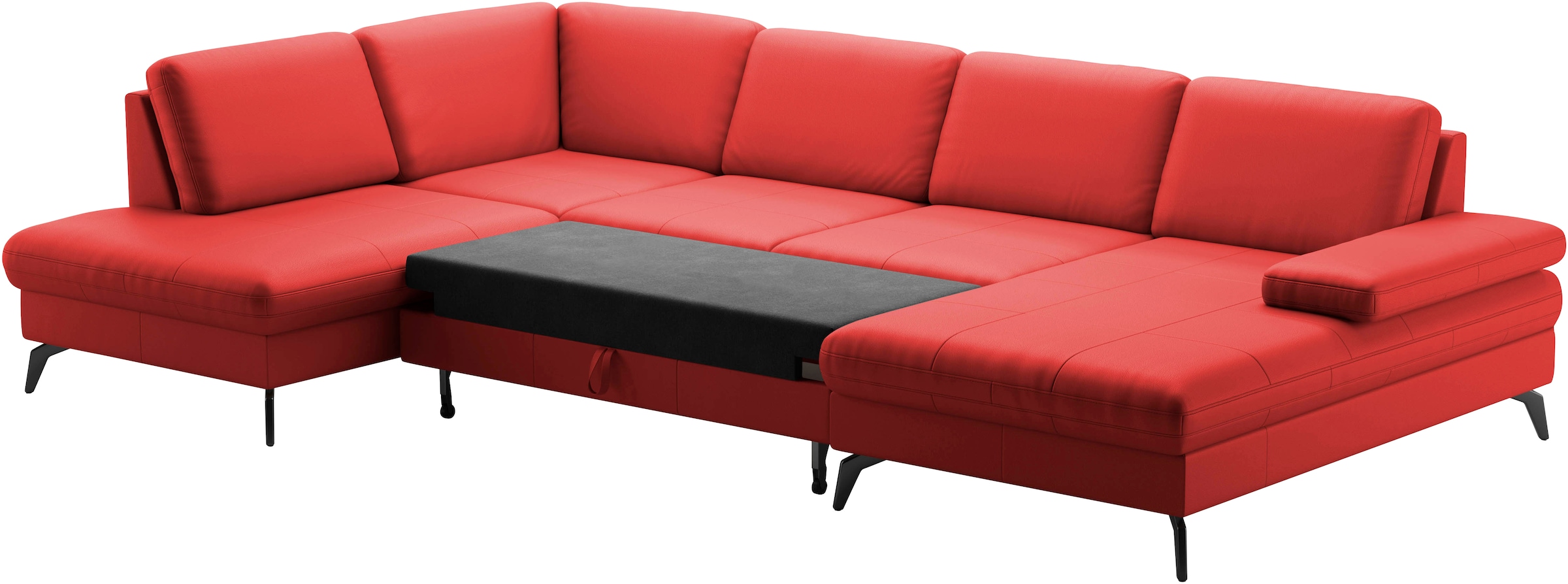 sit&more Wohnlandschaft »Morris U-Form, inkl. Sitztiefenverstellung«, wahlweise mit Armteilverstellung, Bettfunktion & Bettkasten