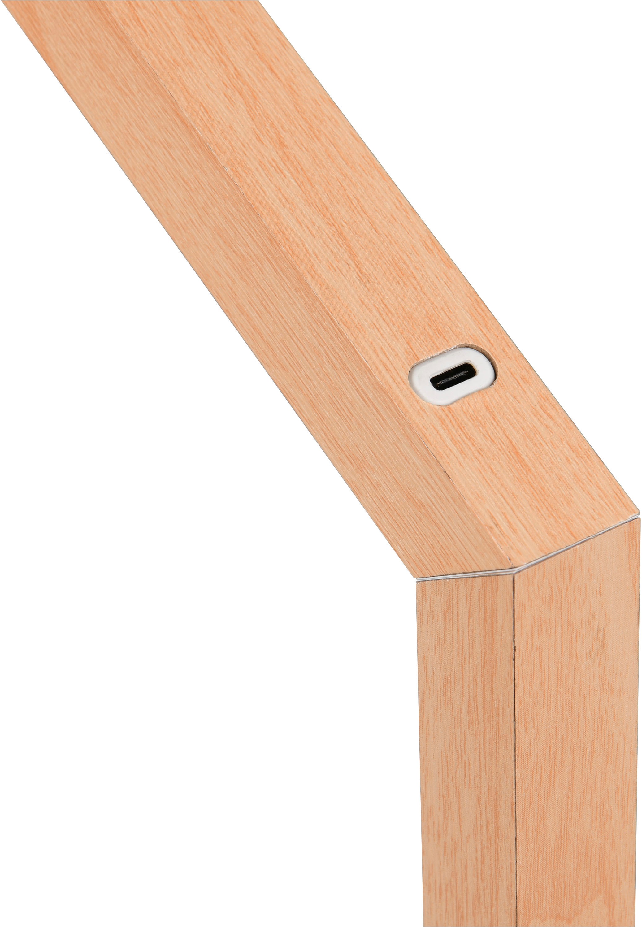 REALITY Leuchten LED Tischleuchte »SKIP, magnetische Touch-Tischlampe aus Holz, Leuchtenkopf abnehmbar«, 1 flammig, Leuchtmittel LED-Board | LED fest integriert, On/Off Touch und Dimmschalter, USB-Ladeanschluss, Akku-Laufzeit 3h