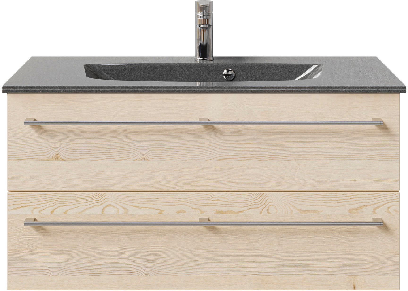 Saphir Waschtisch »Serie 6025 Mineralmarmor-Waschtisch mit Unterschrank, 97 cm breit«, Waschplatz mit 2 Schubladen, hängend, verschiedene Ausführungen