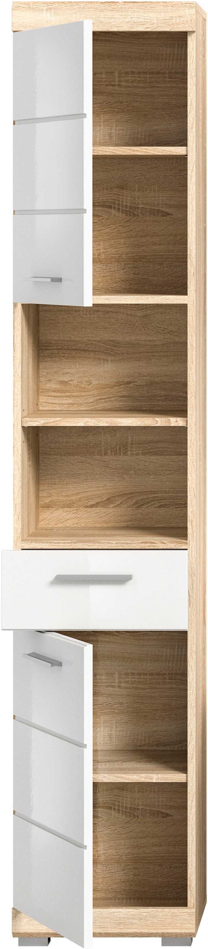 INOSIGN Hochschrank »Siena, Breite 37cm, 2 Tür, 1 Schubkasten, 2 offene Fächer, MDF-Front«, (1 St.), in verschiedenen Farben erhältlich, Badmöbel, Badschrank, Schrank, Bad