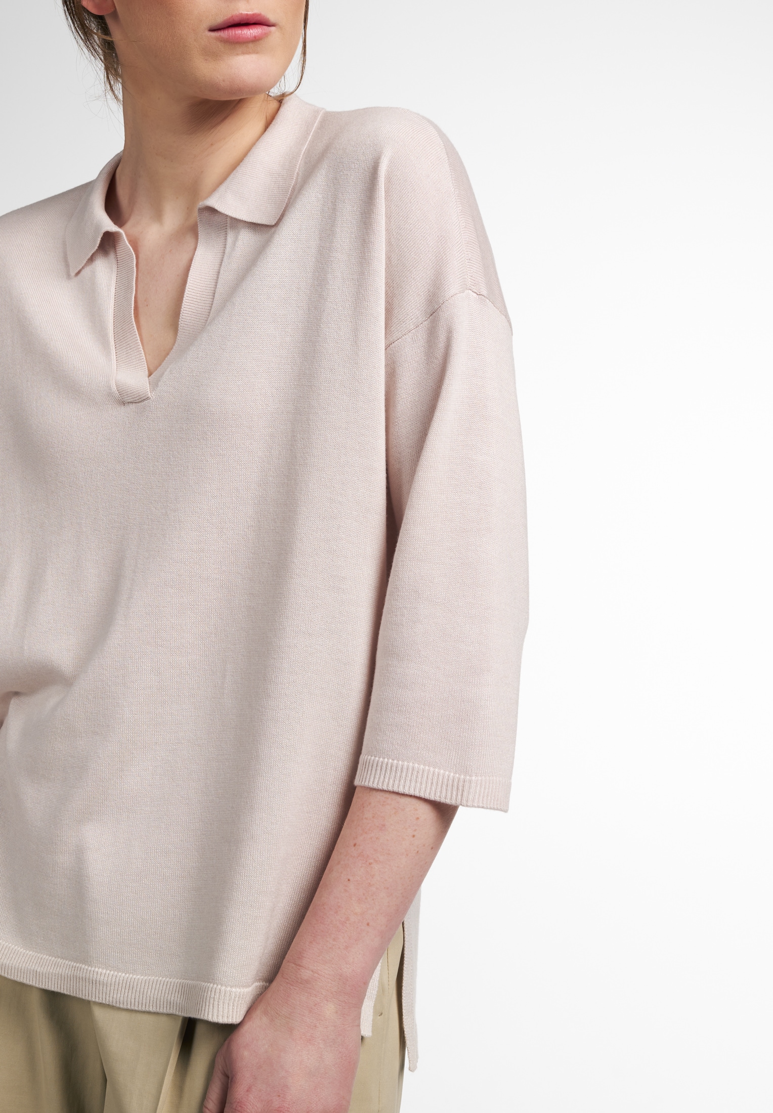 Eterna Langarm-Poloshirt