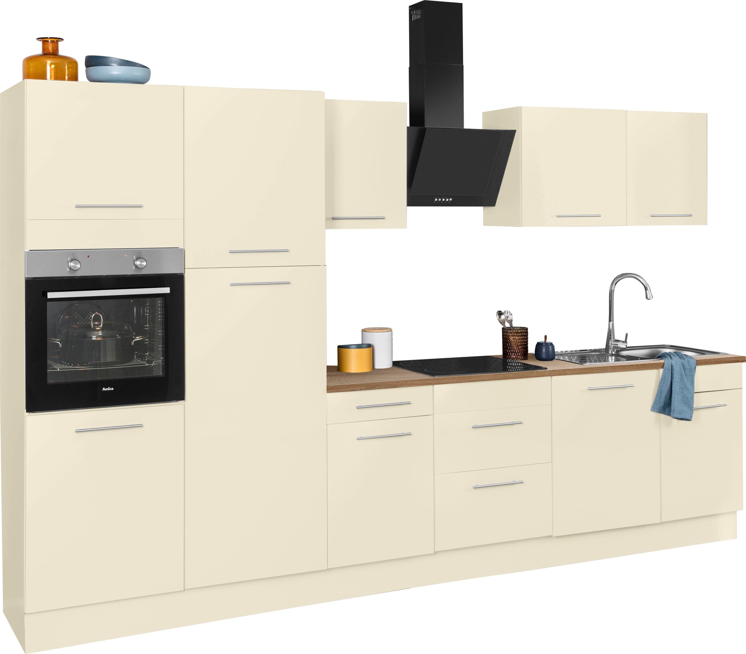wiho Küchen Küchenzeile »Ela«, Breite 340 cm, Soft-Close-Funktion, höhenverstellbare Füße