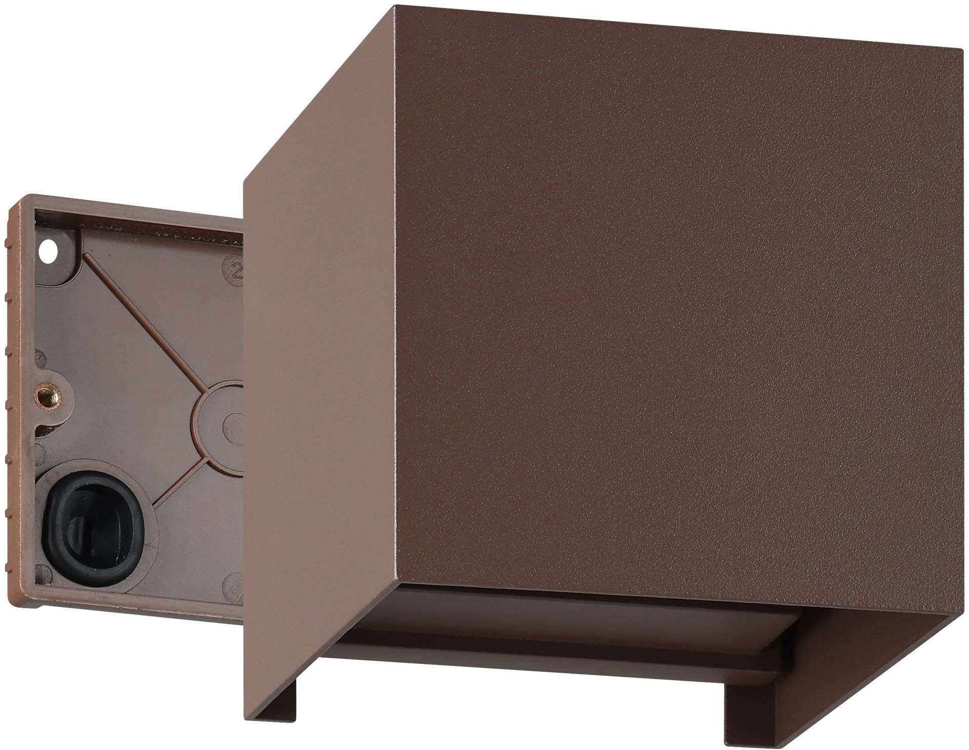 EGLO Wandleuchte »Calpino 3 Außenleuchte , Wandleuchte, Up und Down Light, Metall, IP54« LED-Modul 1 Stk. Warmweiß Wand-/Deckenleuchte - L10 x H10 x AL10 cm - rostbraun - 2X2,8W inkl.