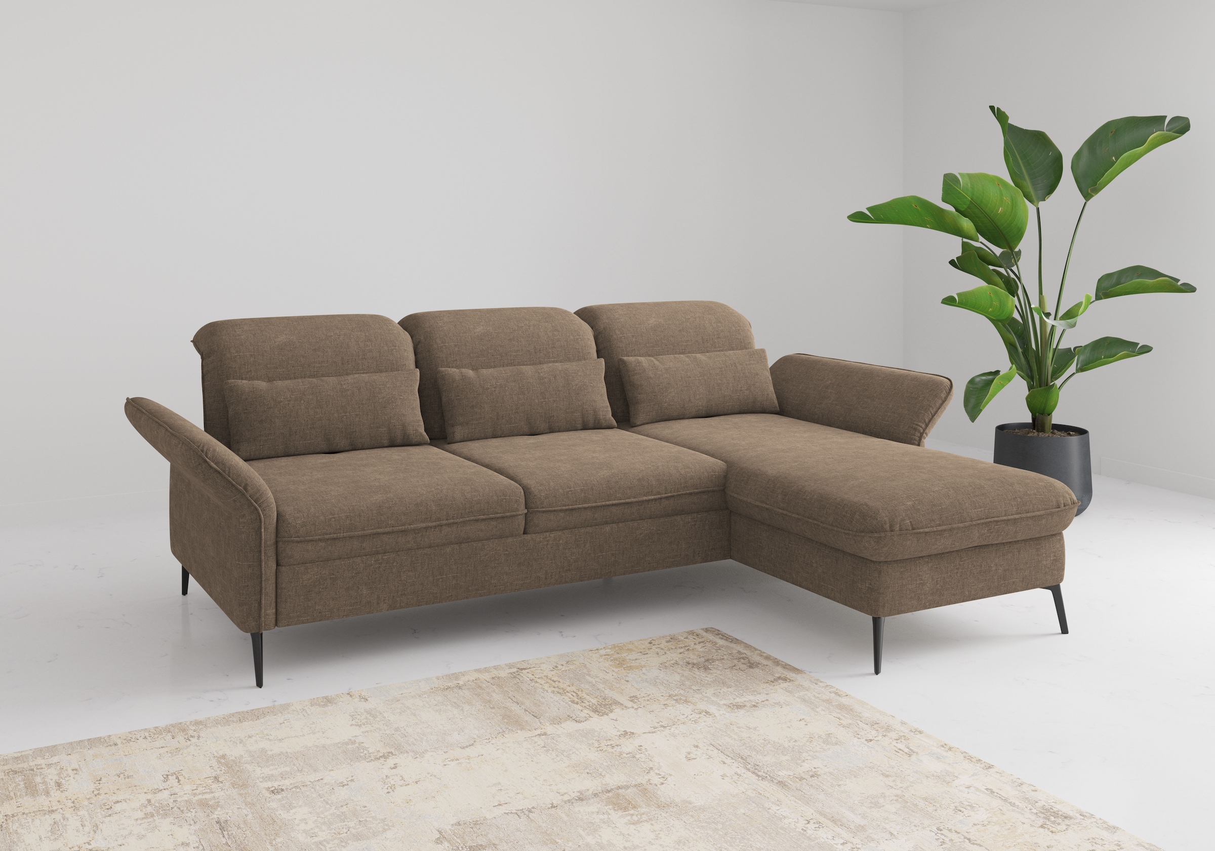 sit&more Ecksofa "Emely, inkl. Sitztiefenverstellung" wahlweise mit Bettfun günstig online kaufen