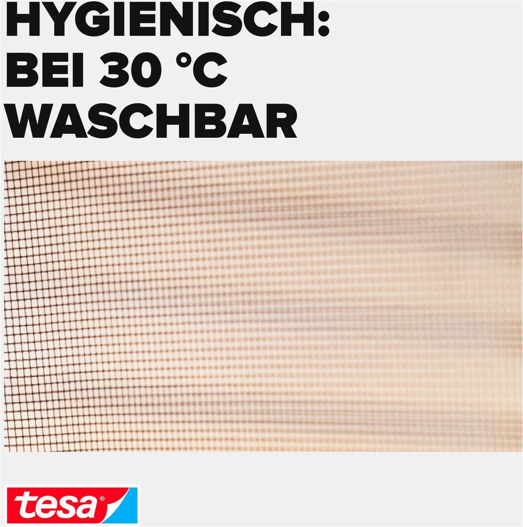 tesa Fliegengitter-Gewebe »Premium für Türen - ohne Bohren« Packung, Fliegennetz, Klettband, 1 Stk. tlg. Insektenschutz mit Klettband, zuschneidbar - ohne Bohren
