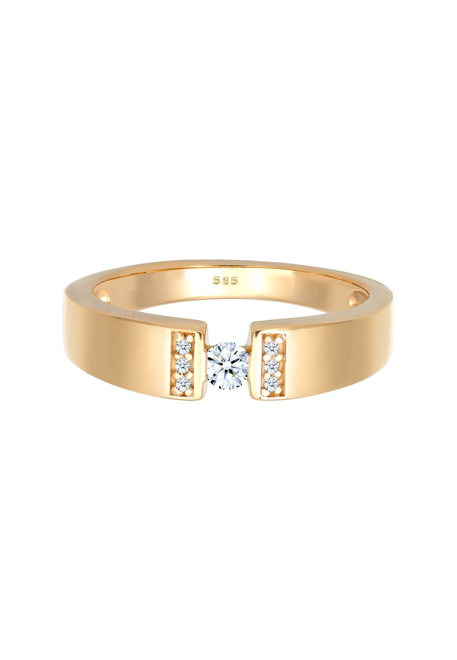 Elli DIAMONDS Verlobungsring »Diamant Weiß Brillantschliff (0.14 ct) 585 Gelbgold«