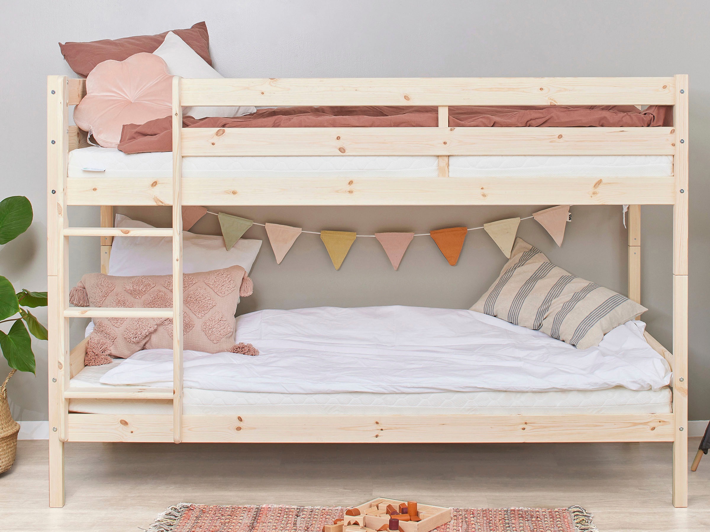 Hoppekids Etagenbett "ECO Comfort Kinderbett 90x200 oder 70x160 aus Massivh günstig online kaufen