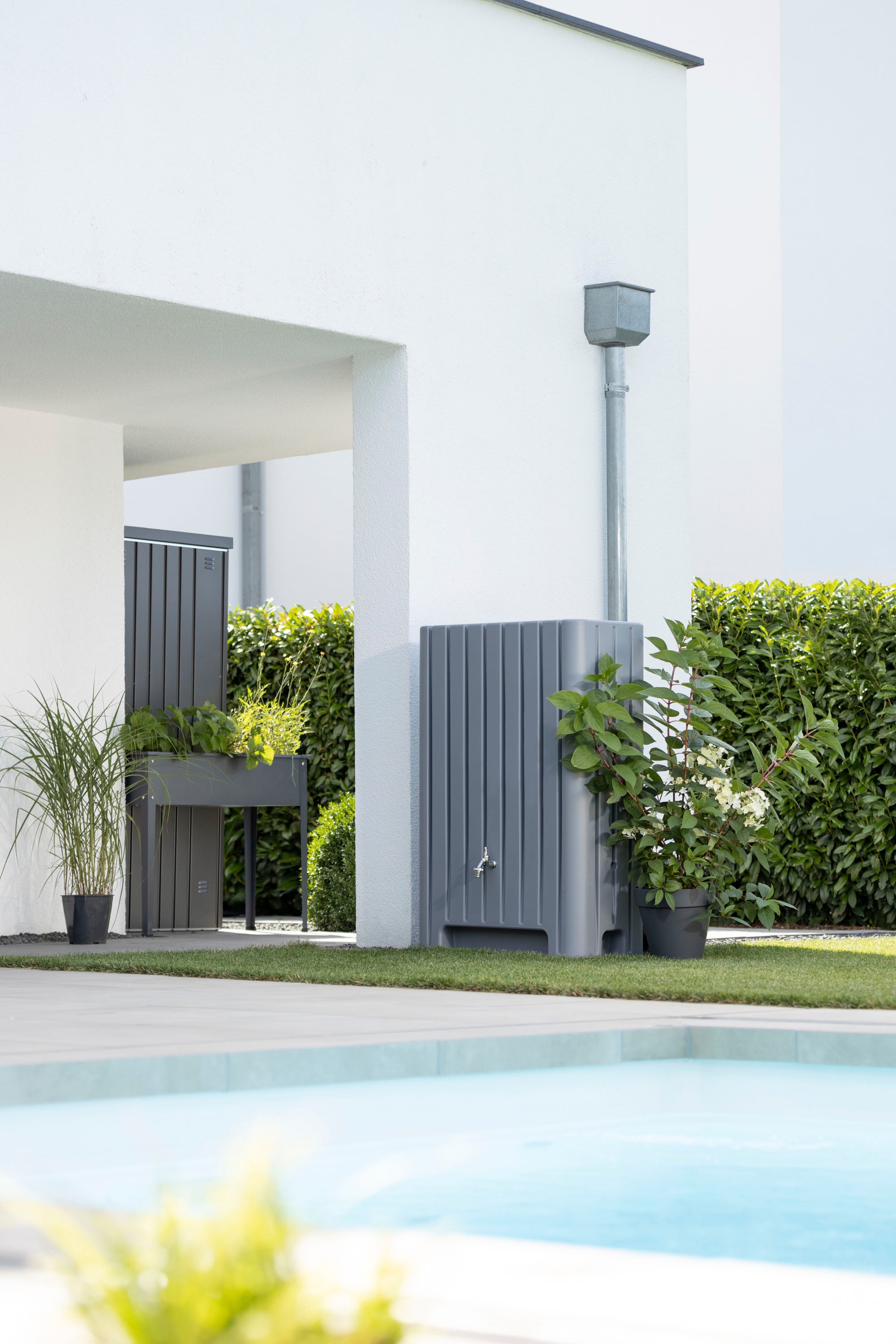 ARVES Regentonne »Barletta« BxTxH: 80x40x120 cm platinum