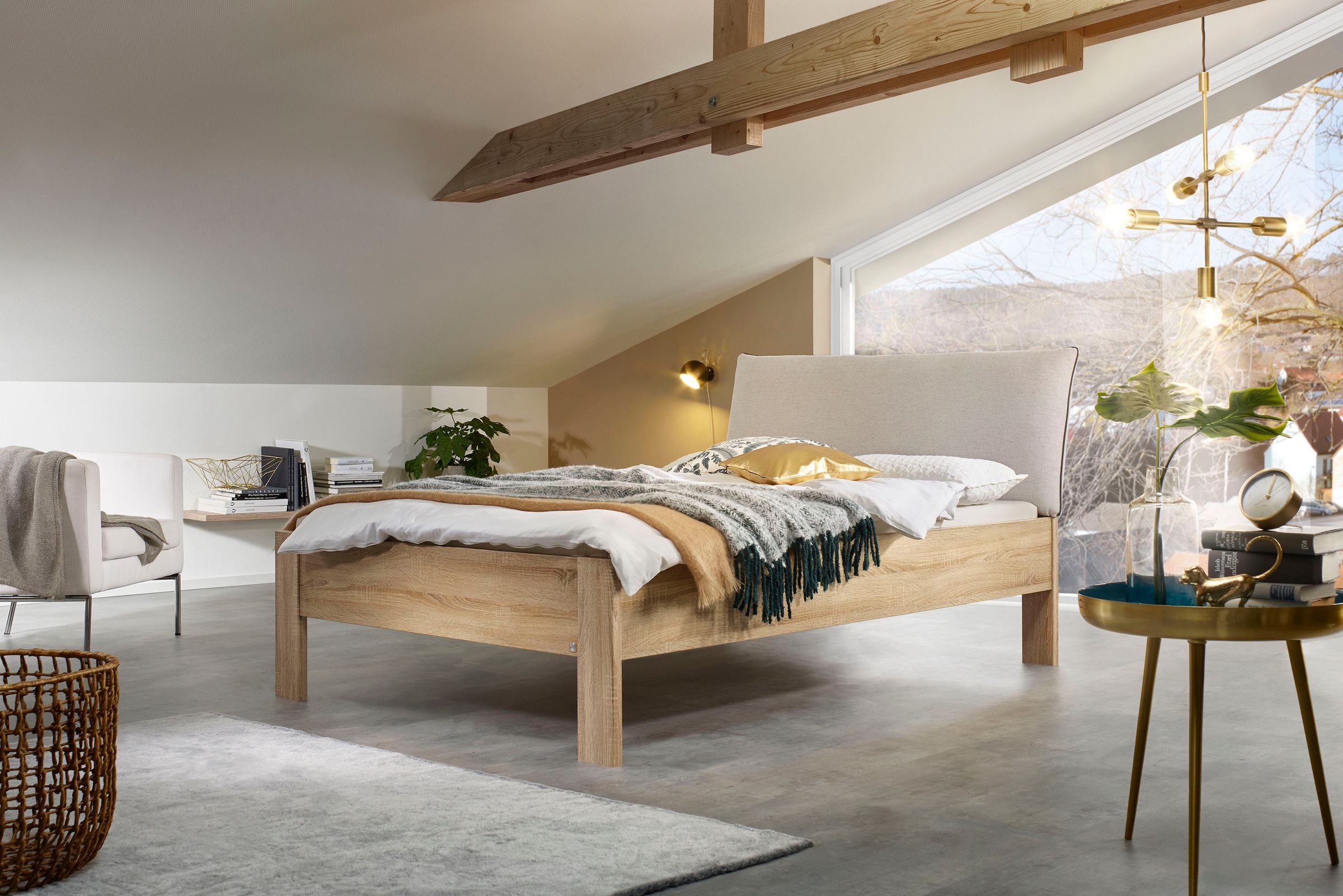 rauch Futonbett »Aditio«, Kopfteil Webstoff mit abgesetztem Keder