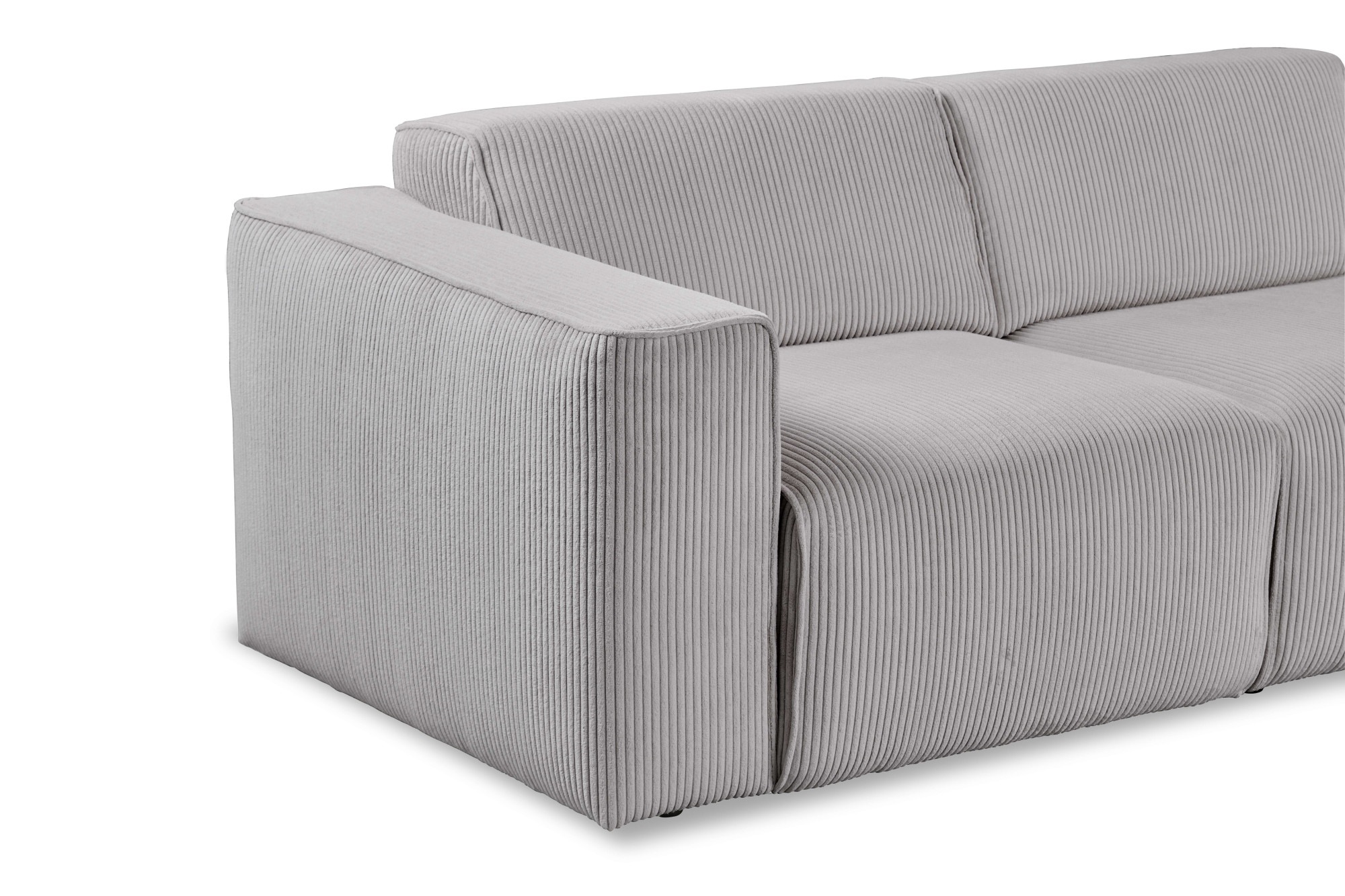 andas 2-Sitzer »Noord mit Kedernaht, Breite 227 cm«, Cord, Struktur, Webstoff, mit Wellenunterfederung, Massivholzrahmen