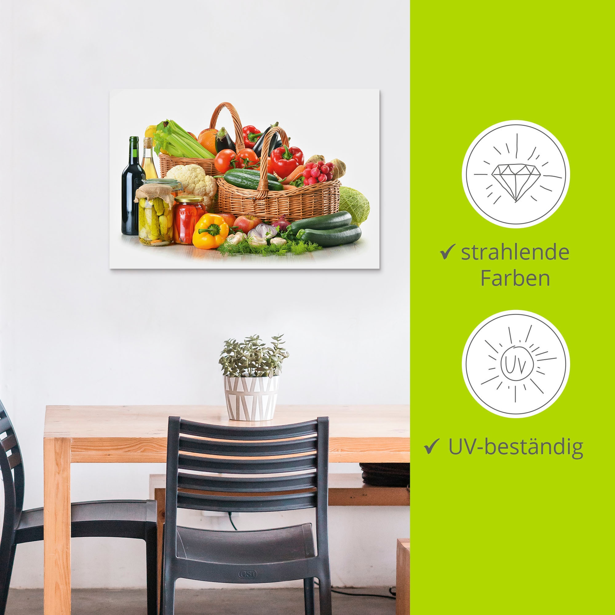 Artland Wandbild »Gemüse Stillleben auf (1 als bestellen Lebensmittel, II«, versch. in Poster Wandaufkleber Alubild, Größen St.), oder Raten Leinwandbild