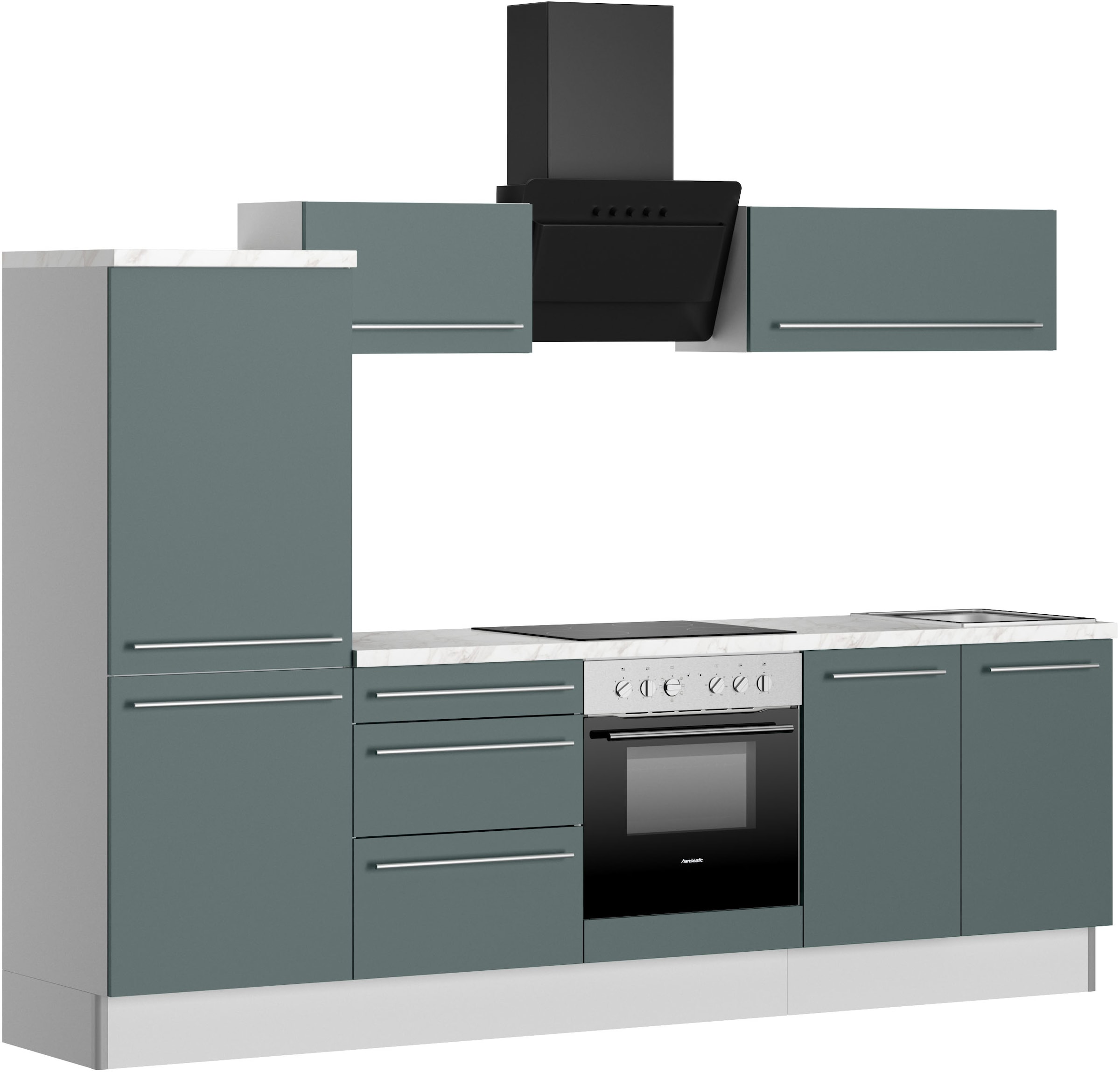 KOCHSTATION Küche »KS-Bern2«, Breite 270 cm, wahlweise mit E-Geräten, Seite günstig online kaufen