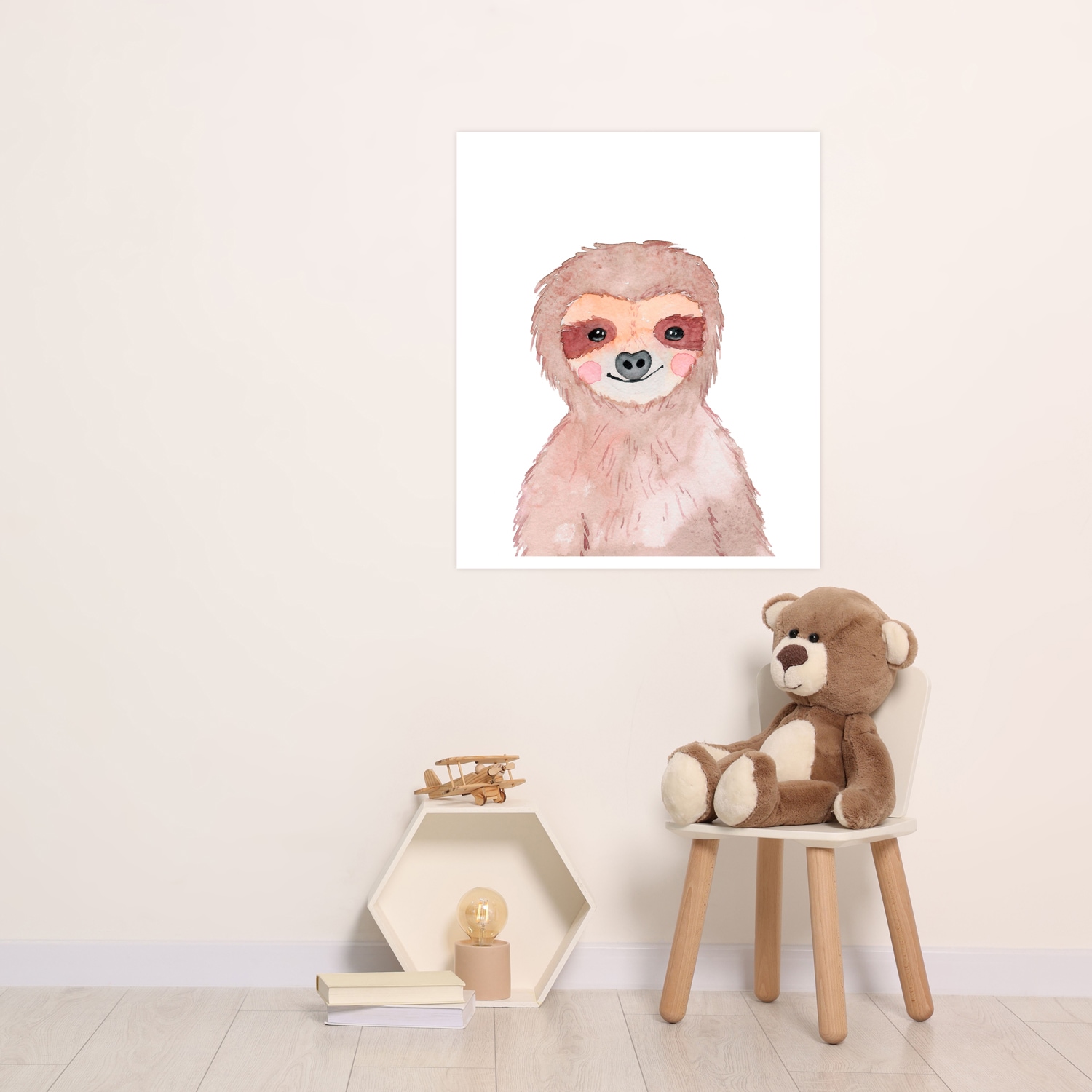 Lüttenhütt Poster »Freundliches Faultier«, Fantasy-Faultier-Tiere, (1 St.), HD Premium Druck