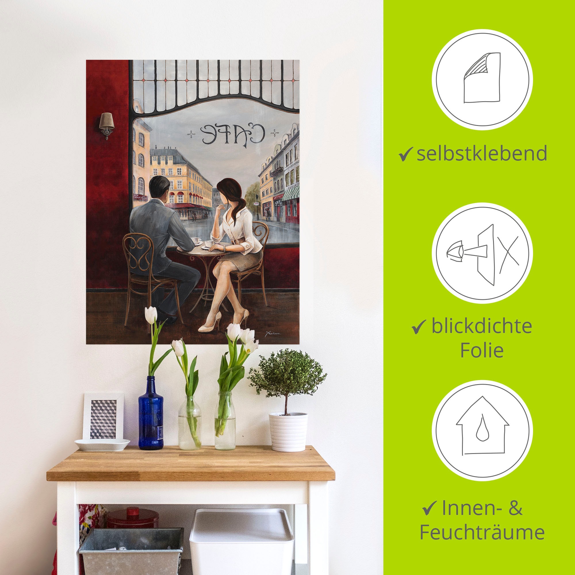Artland Wandbild »Café«, Restaurant & Cafés, (1 St.), als Alubild, Outdoorbild, Leinwandbild, Poster, Wandaufkleber