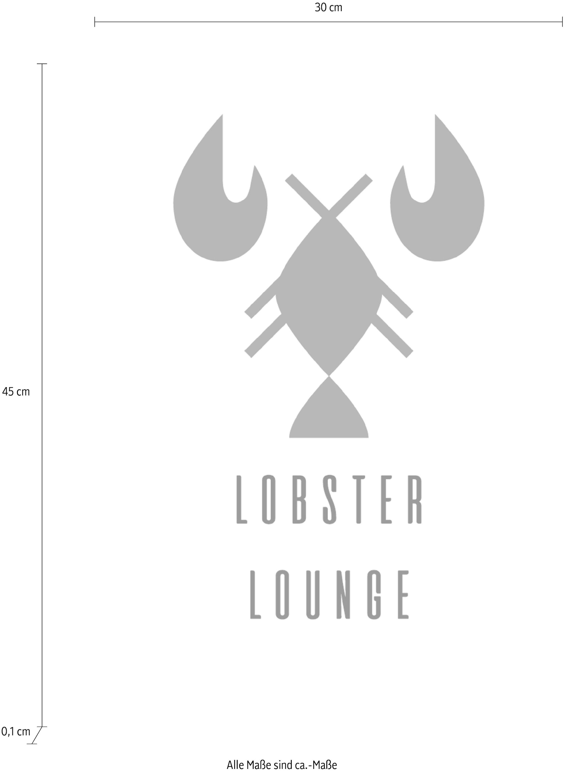 queence Wanddekoobjekt »LOBSTER LOUNGE«, Stahlschild, Blechschild, Spruch, Witzig, Wanddeko, retro, 20x30cm