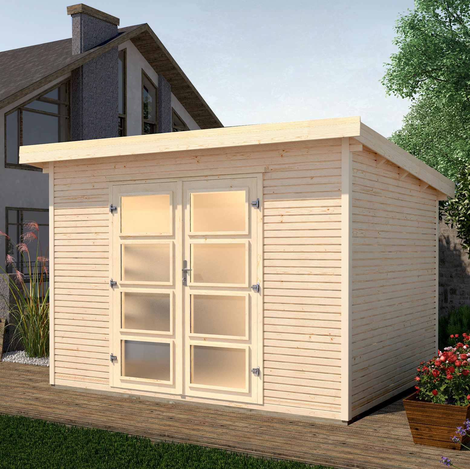 WEKA Gartenhaus »Line 1« naturbelassen