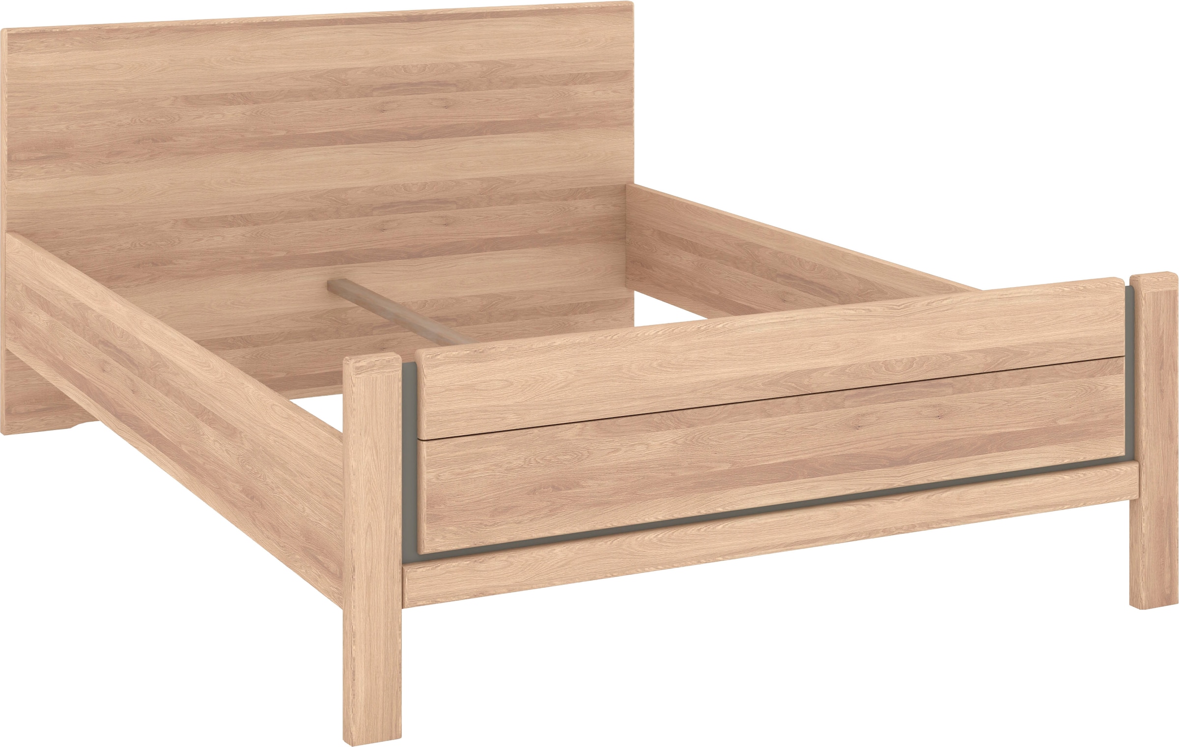 Musterring Holzbett »Sorrent, Bettgestell, Bettrahmen, teilmassiv Eiche«, (MADE IN GERMANY), Eiche teilmassiv, Liegehöhenverstellung, Stollenfußteil