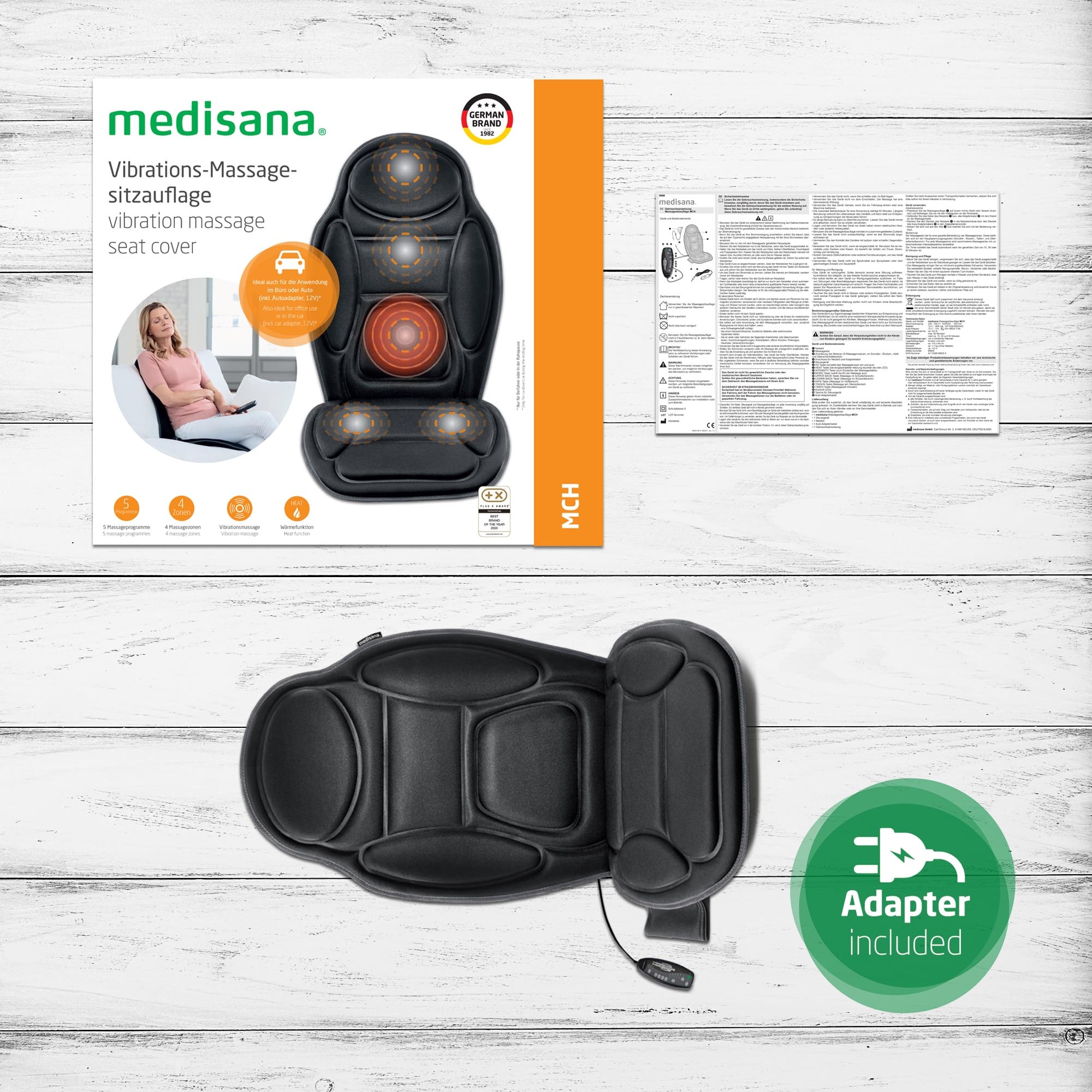Medisana Massagesitzauflage »MCH 88935«, 4 Massagezonen, 3 Intensitäten, 5 Programme, zuschaltbare Wärme
