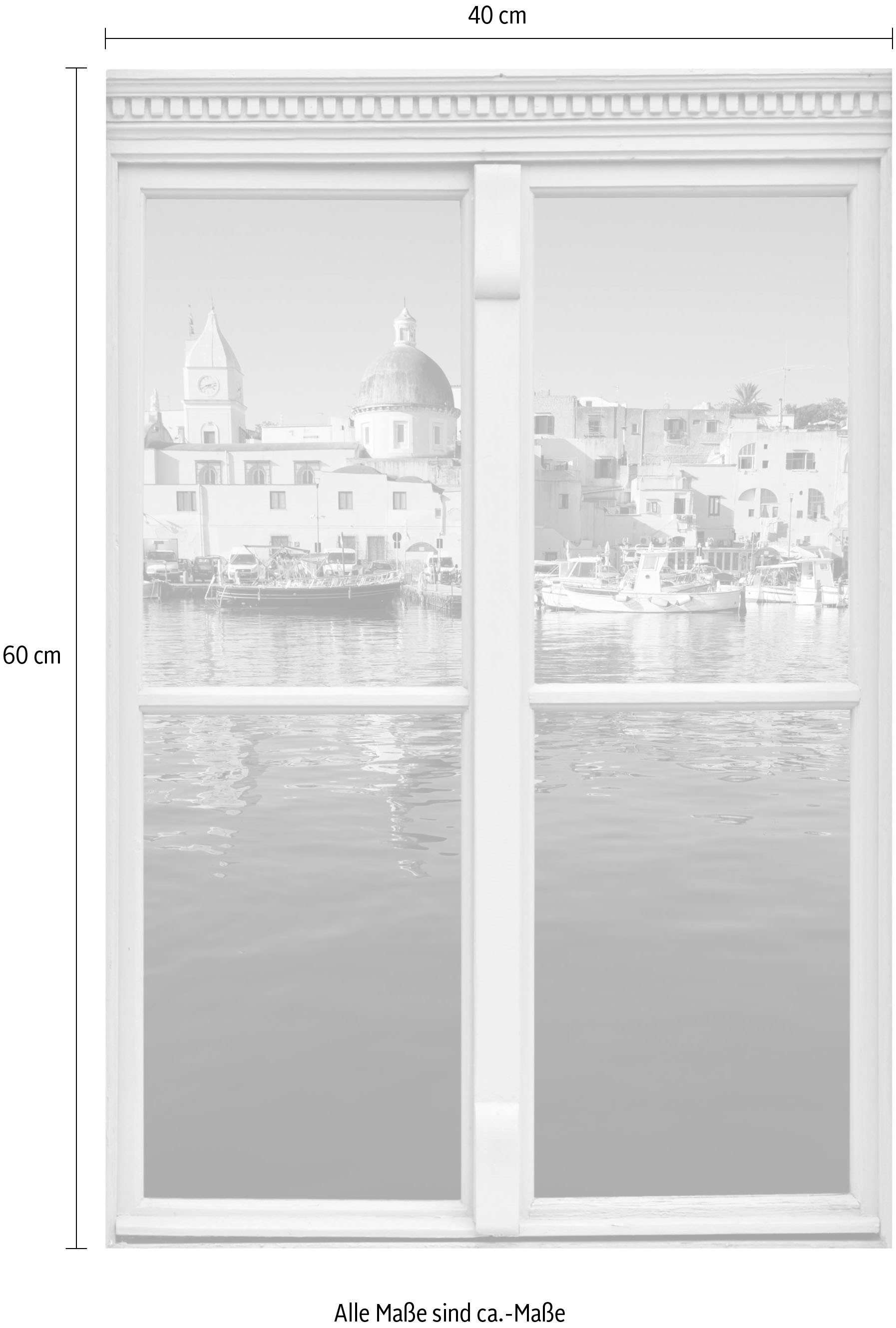 queence Wandsticker »Hafen«, Wandsticker, Wandbild, selbstklebend, 3D, Fenster