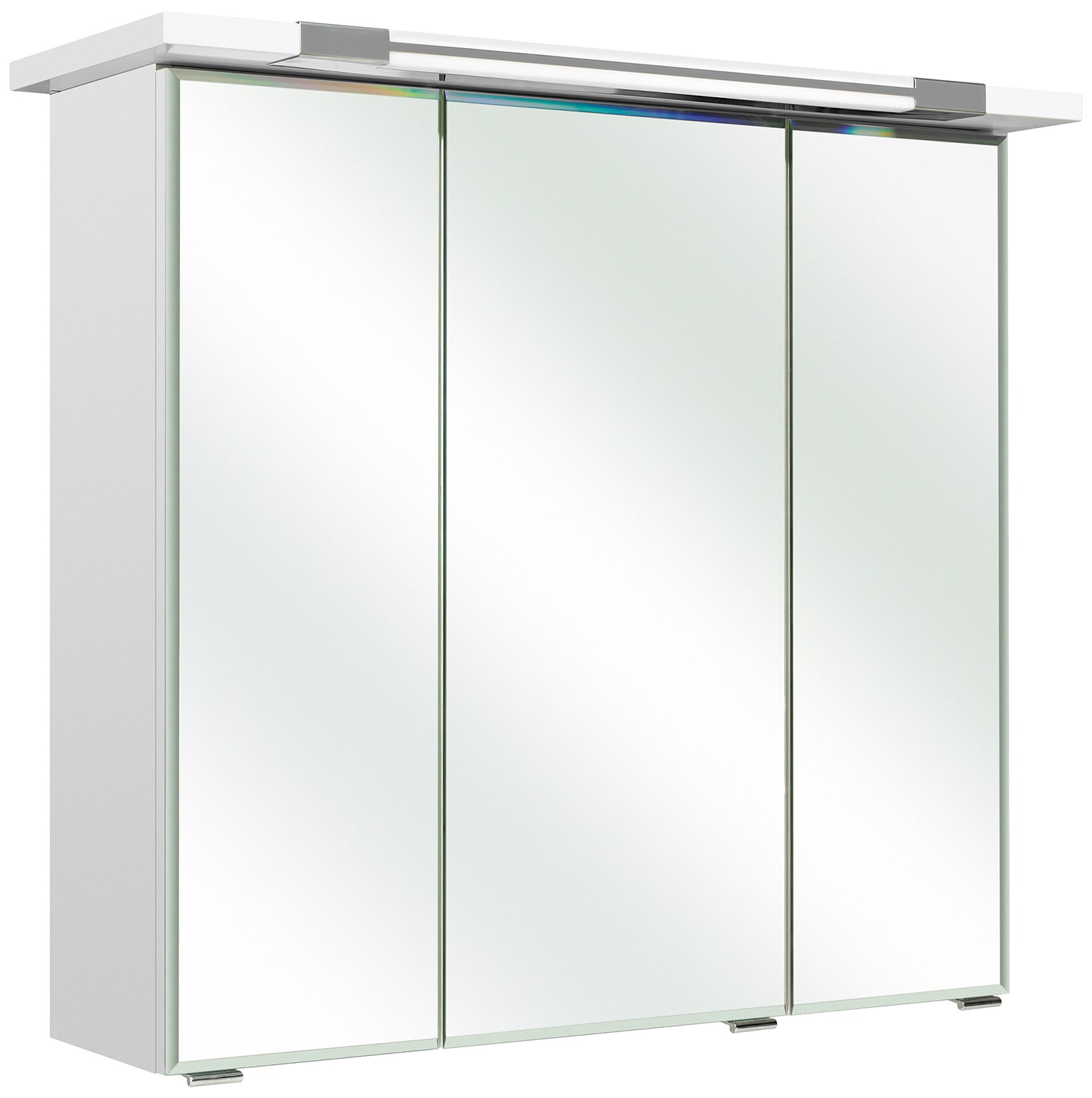 Saphir Badmöbel-Set »Trentino 2-tlg. Mineralmarmor-Waschtisch,Spiegelschrank mit LED-Profil«, (3 St.), Badmöbel-Set 77cm breit, inkl. Türdämpfer, 3 Türen, 2 Auszügen