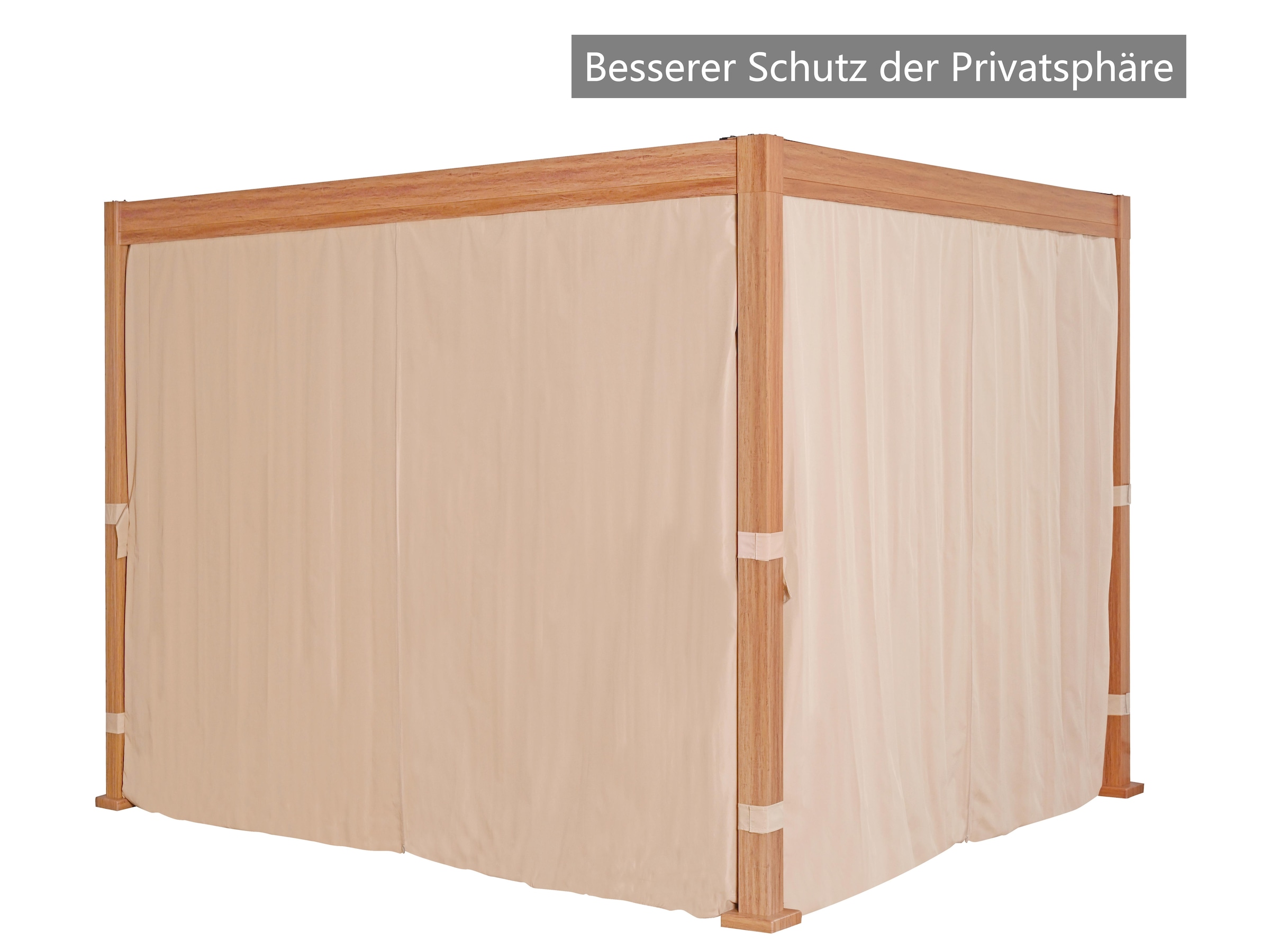 KONIFERA Pavillon »Pergola Alhambra, Terrassendach mit Aluminiumpfosten« 3x3 oder 3x4 m, holzfarben, 4 Seitenteile, verstellbare Dachlamellen