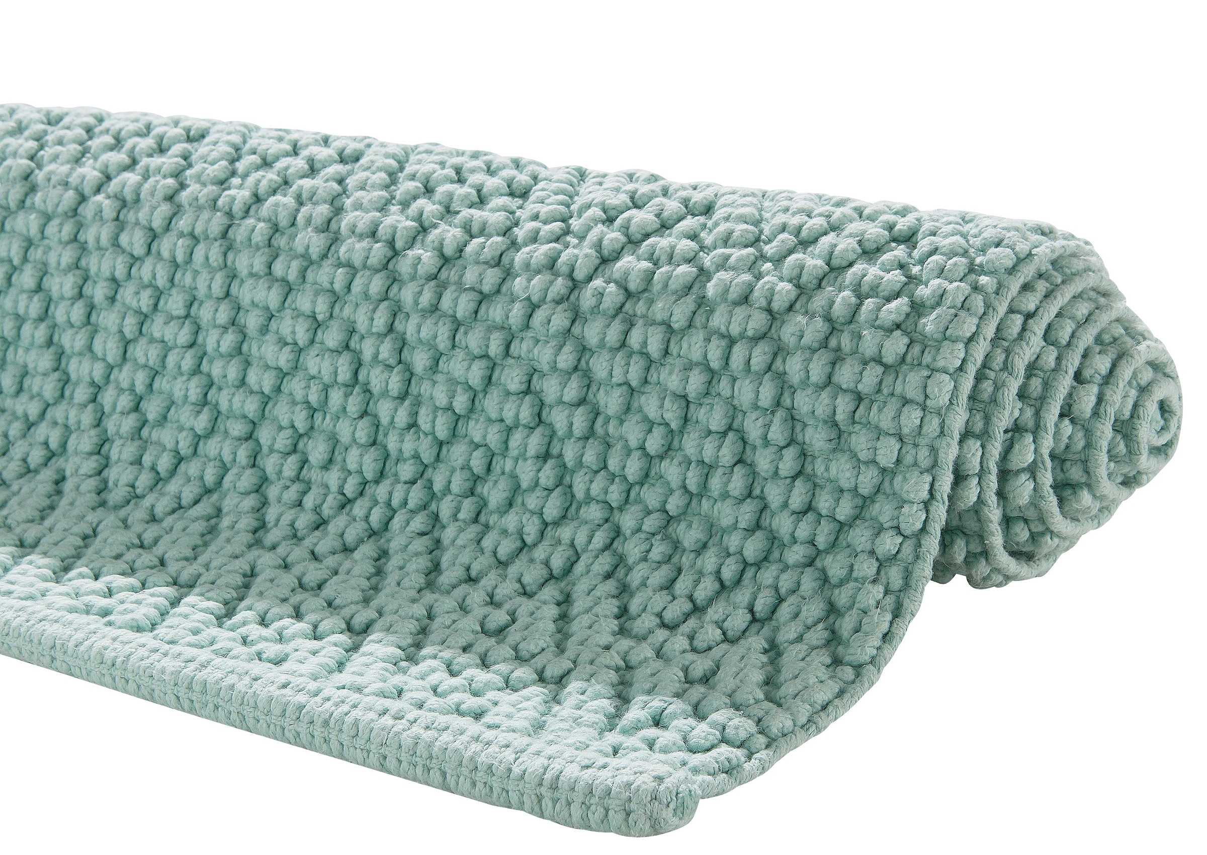my home Badematte »Numan, Badvorleger, Badezimmer Teppich«, strapazierfähig-fußbodenheizungsgeeignet, Rauten-Muster, Badteppich, auch als 3 teiliges Set erhältlich