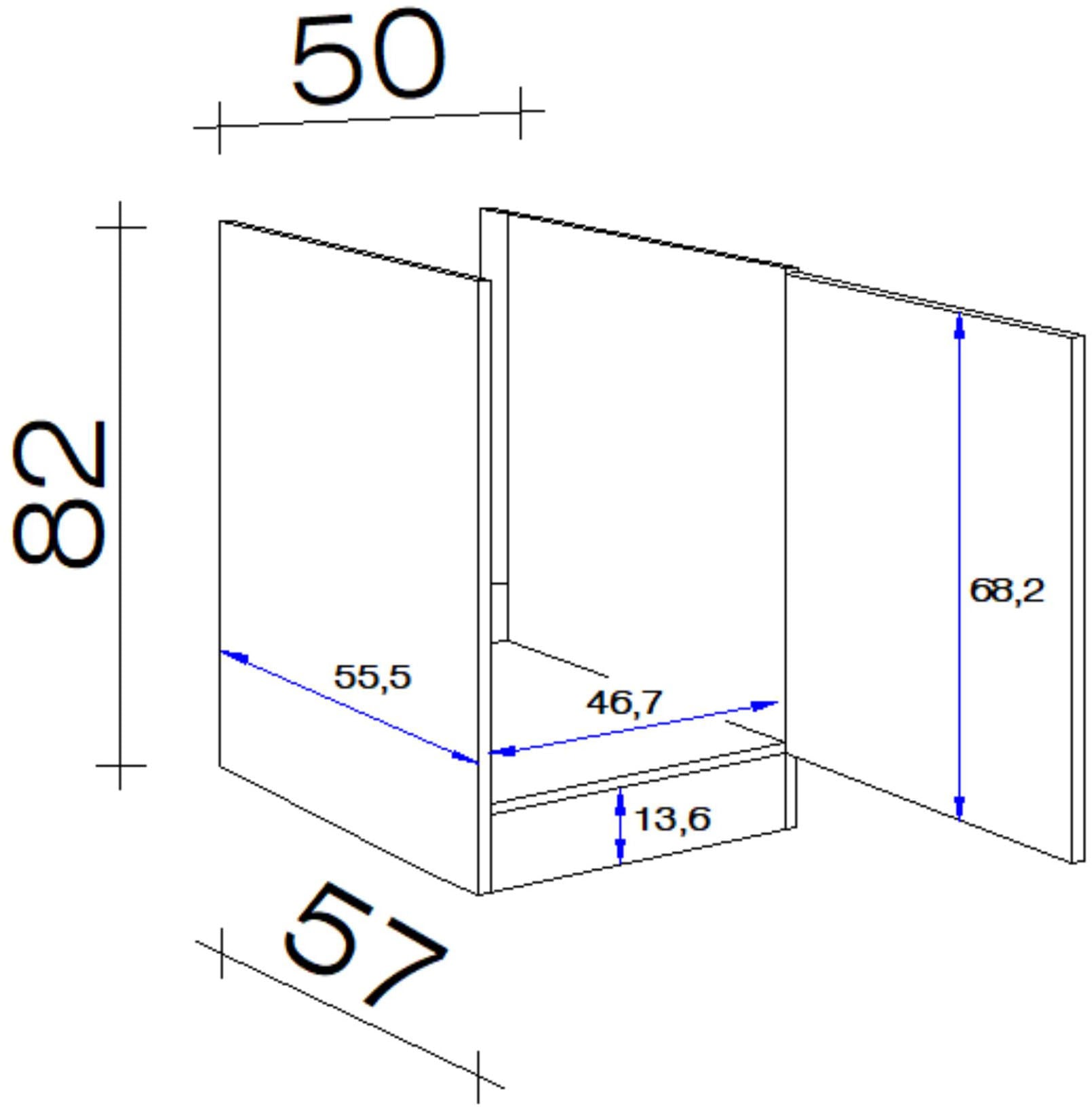 Flex-Well Spülenschrank »Lund«, (B x H x T) 50 x 82 x 57 cm, ohne Arbeitsplatte