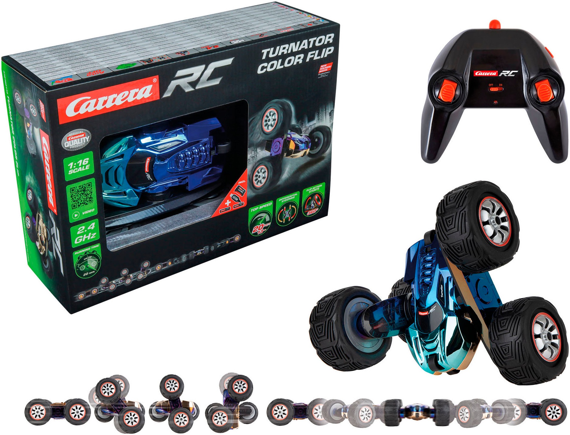Carrera® RC-Auto »Carrera® RC Turnator Color Flip, 2,4 GHz«