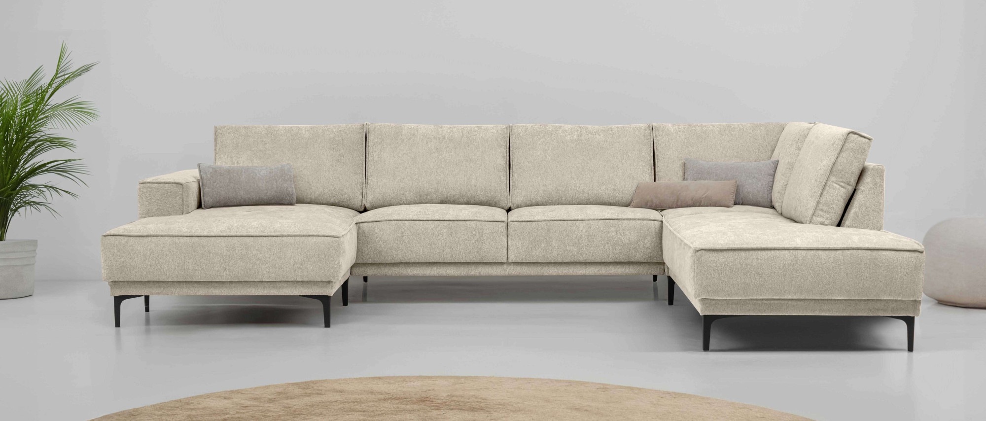 Places of Style Wohnlandschaft »XXL Sofa Oland, Struktur, Flachgewebe, Luxu günstig online kaufen