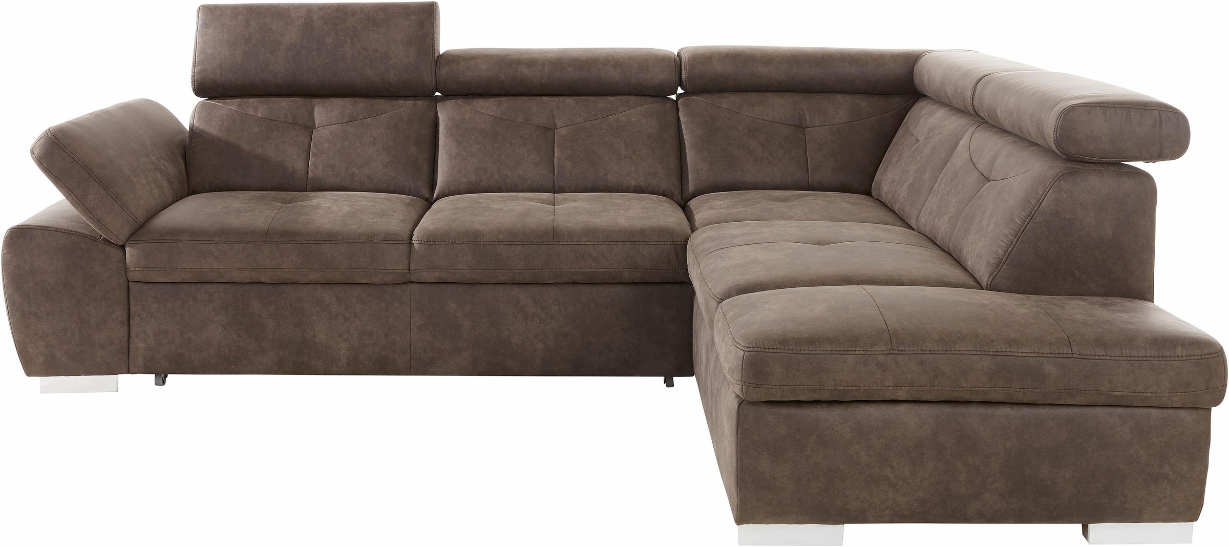 exxpo - sofa fashion Ecksofa »Spring, super bequem und komfortabel mit Armteil- und Kopfteilfunktion«, wahlweise mit Bettfunktion und Bettkasten, L-Form