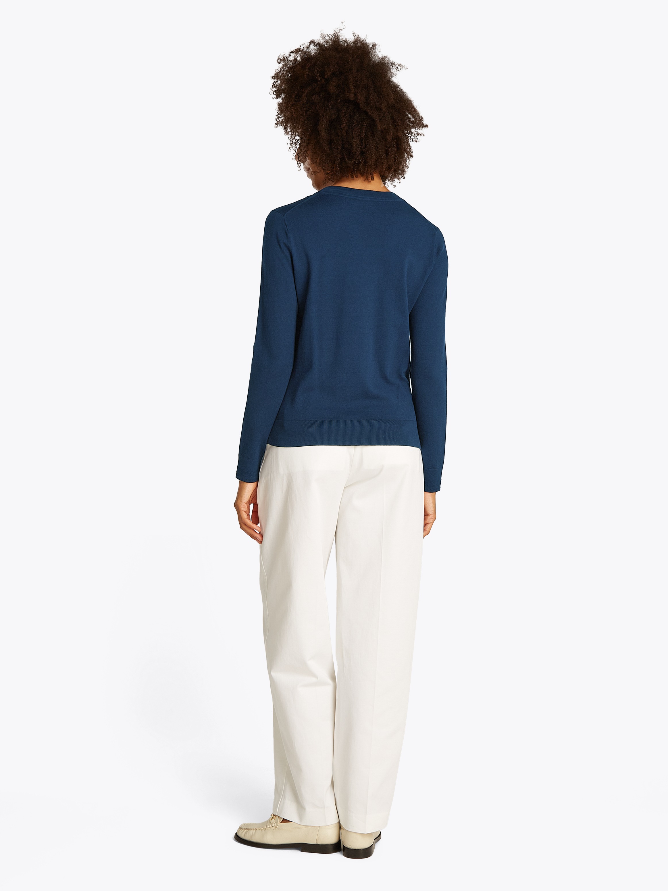 Tommy Hilfiger Rundhalspullover »CO JERSEY STITCH LS C-NK SWT«, mit Logostickerei