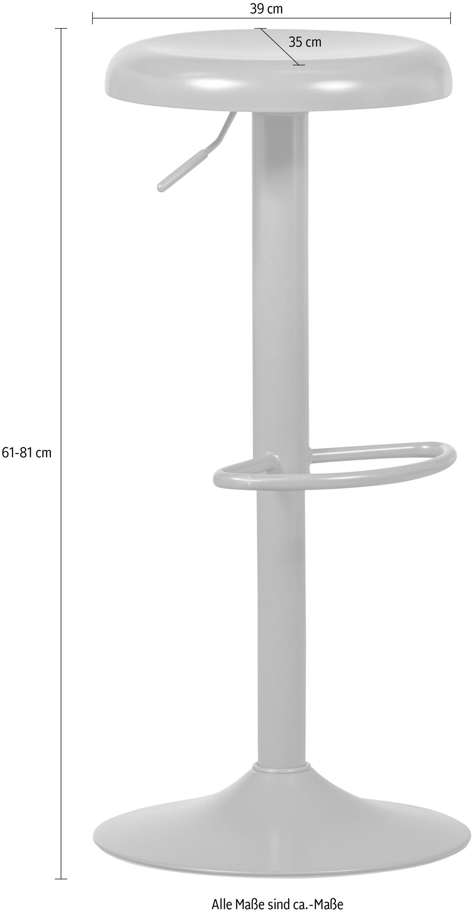 WOOOD Barhocker »Isaac«, Höhenverstellbar, Breite 39 cm