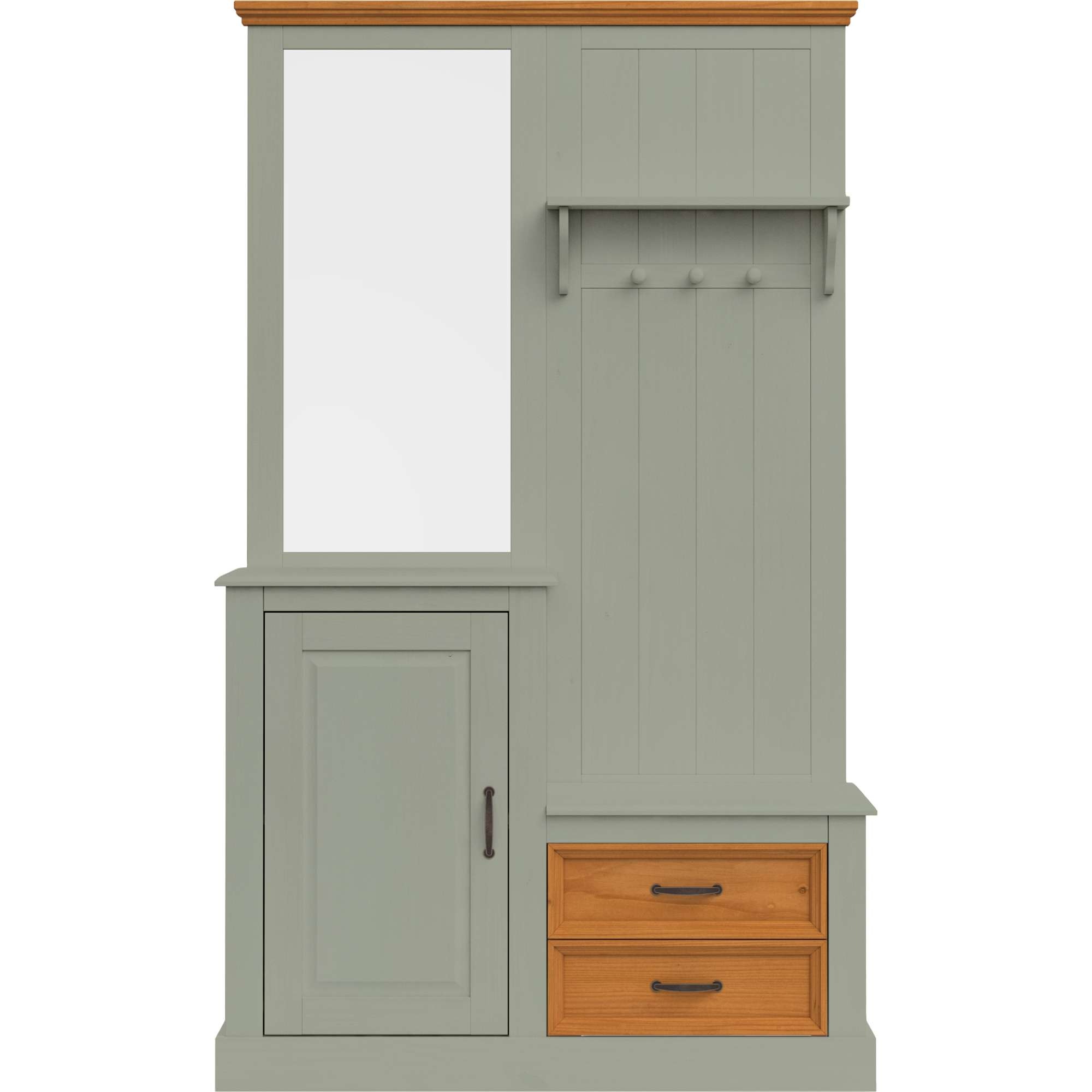 Home affaire Garderobenschrank »Selma«, Kompaktgarderobe, mit Spiegel, Haken und Hutablage, Breite 110 cm