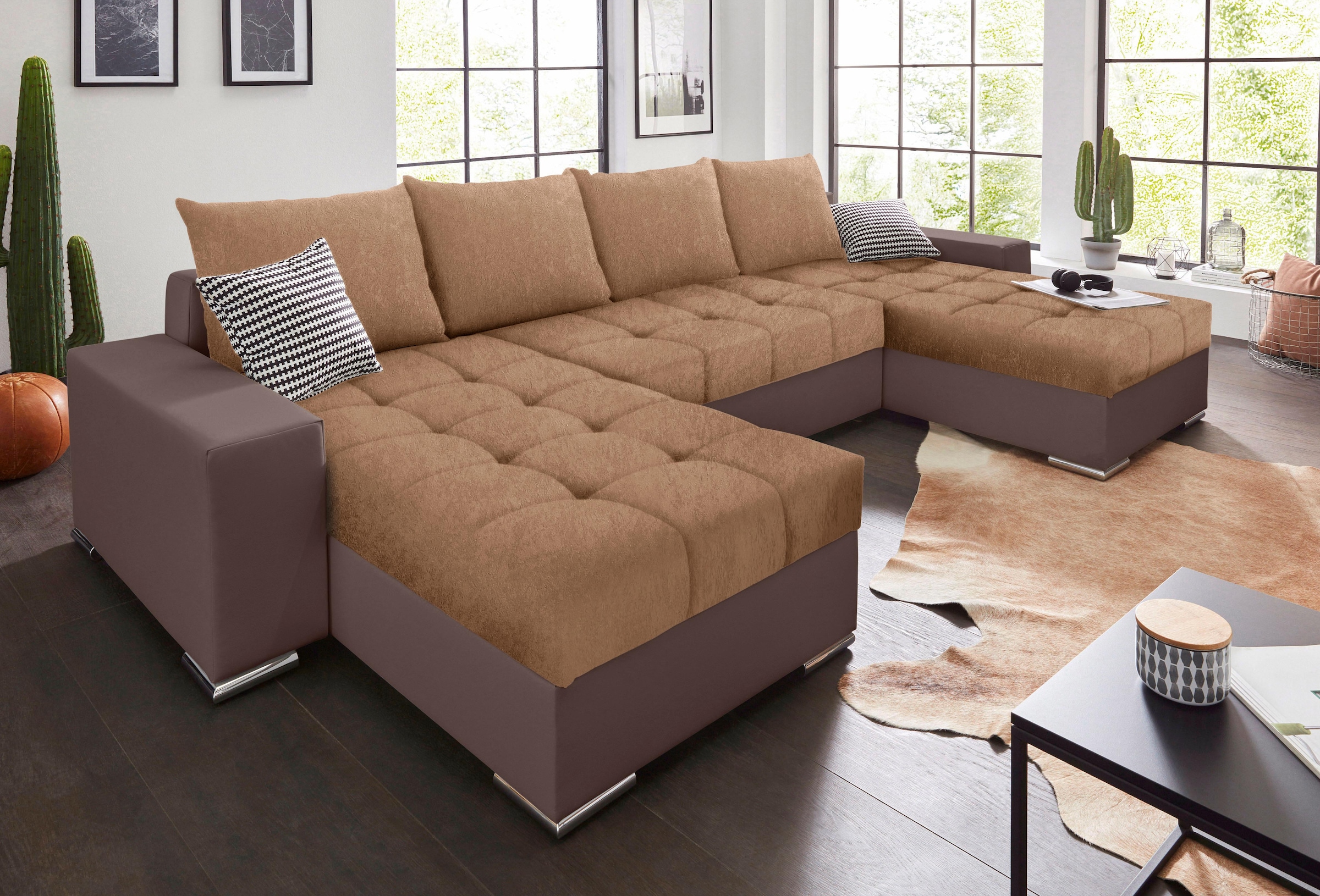 COLLECTION AB Wohnlandschaft »Josy XL U-Form, Breite: 313 cm« mit Bettfunkt günstig online kaufen