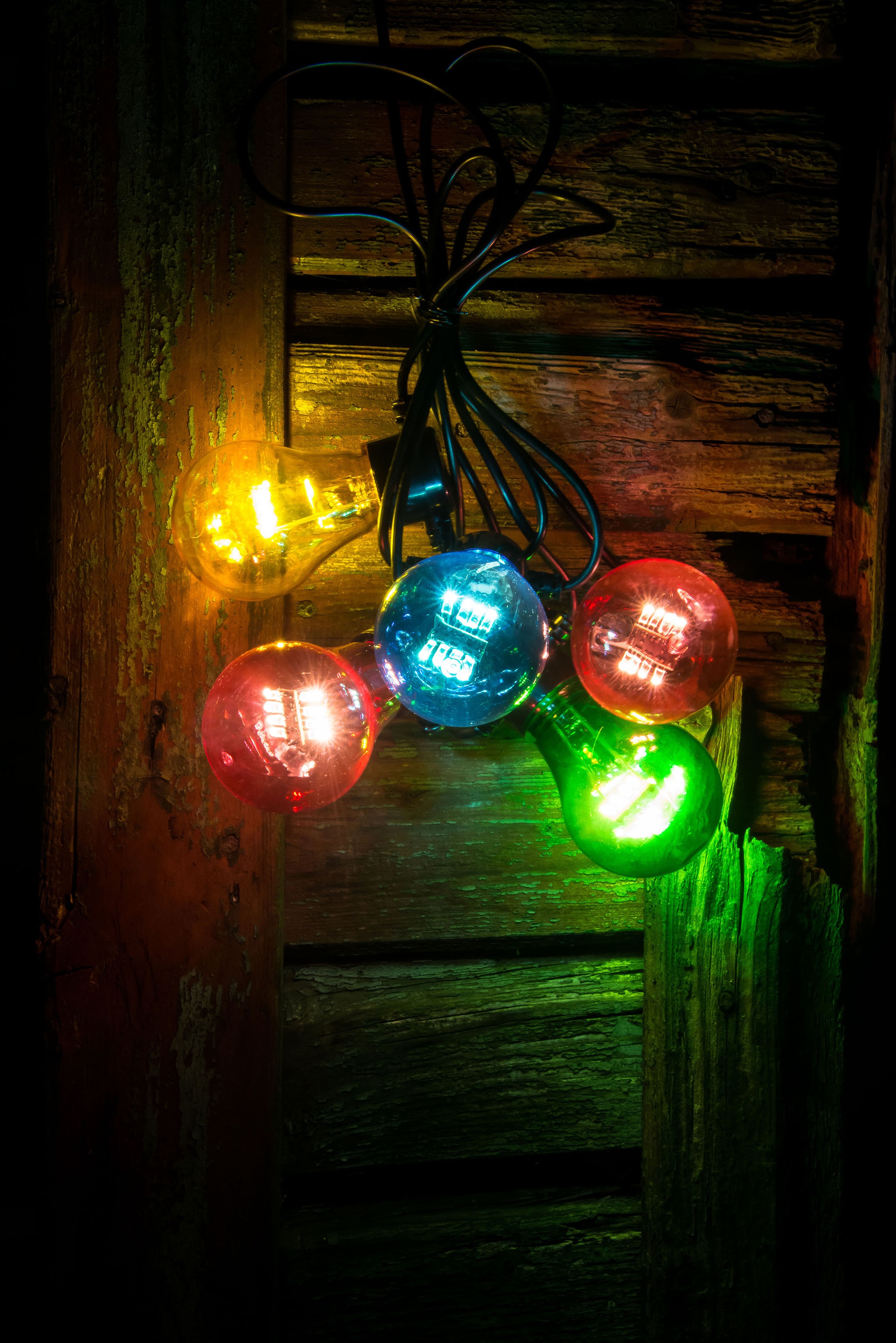 KONSTSMIDE LED-Lichterkette »Party-Lichterkette«, 5 St.-flammig, LED Biergartenkette, 5 bunte Birnen / 40 warm weiße Dioden