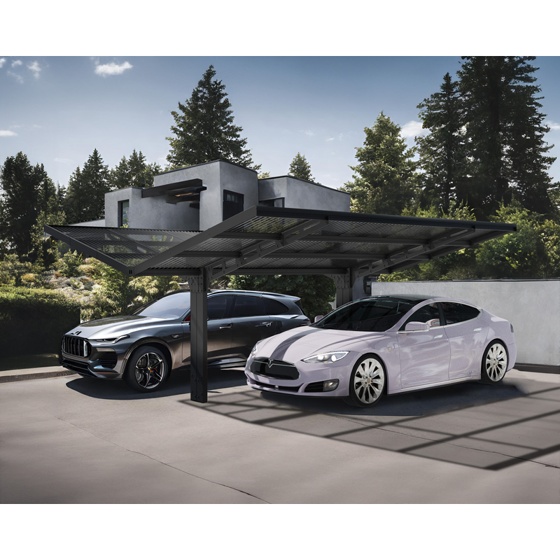 PALRAM - CANOPIA Doppelcarport »Sydney« Aluminium 280 cm Schwarz 100% UV-geschützt Schwarz
