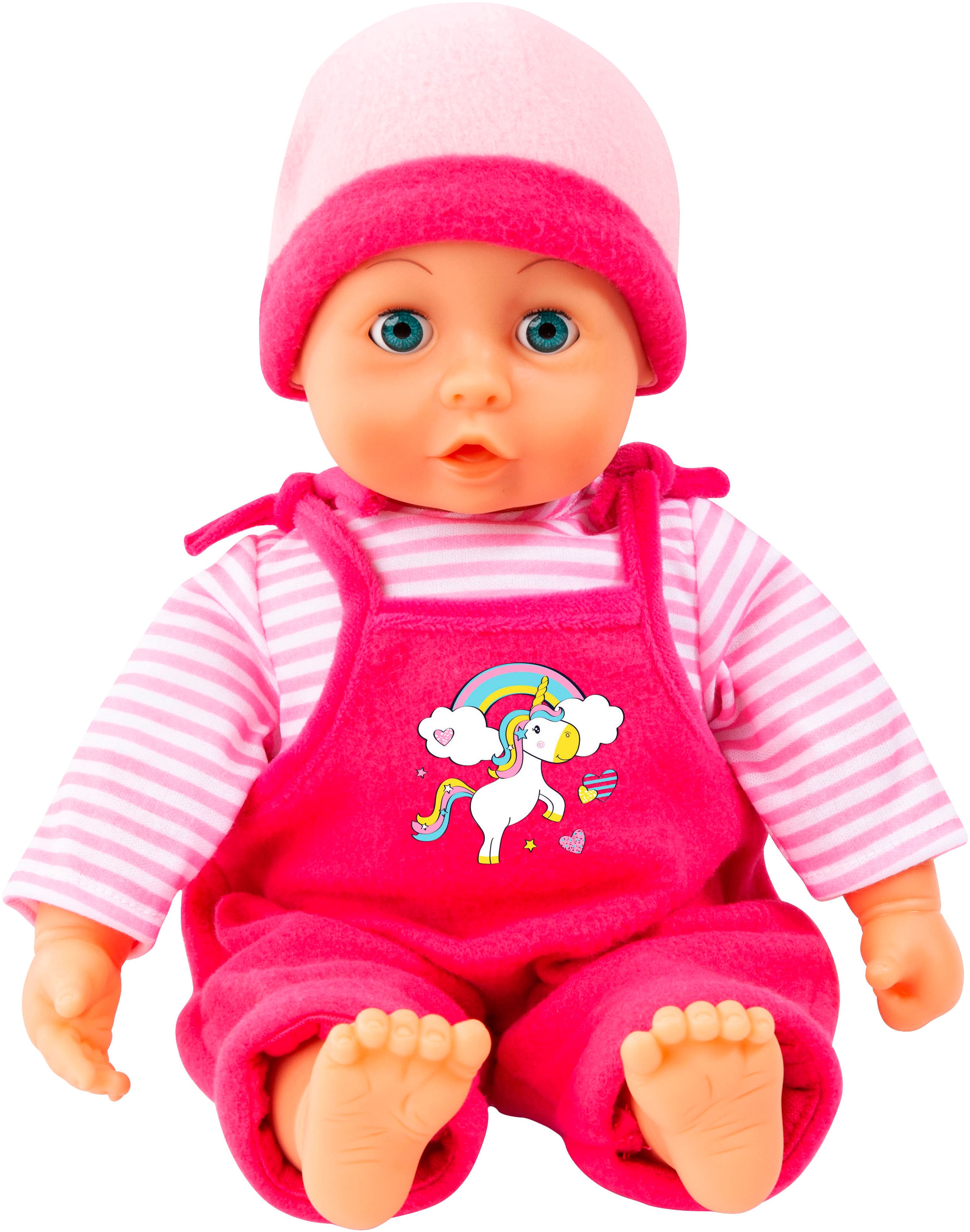 Bayer Puppenkleidung »Latzhose/Kleid 38 cm«, (Set, 4 tlg.)