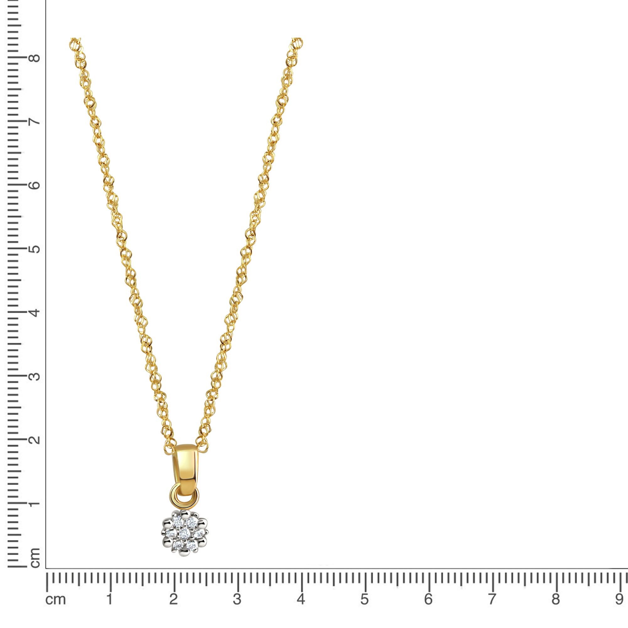 Fascination by Ellen K. Kette mit Anhänger »375 Gelbgold mit Zirkonia weiß 45cm lang«