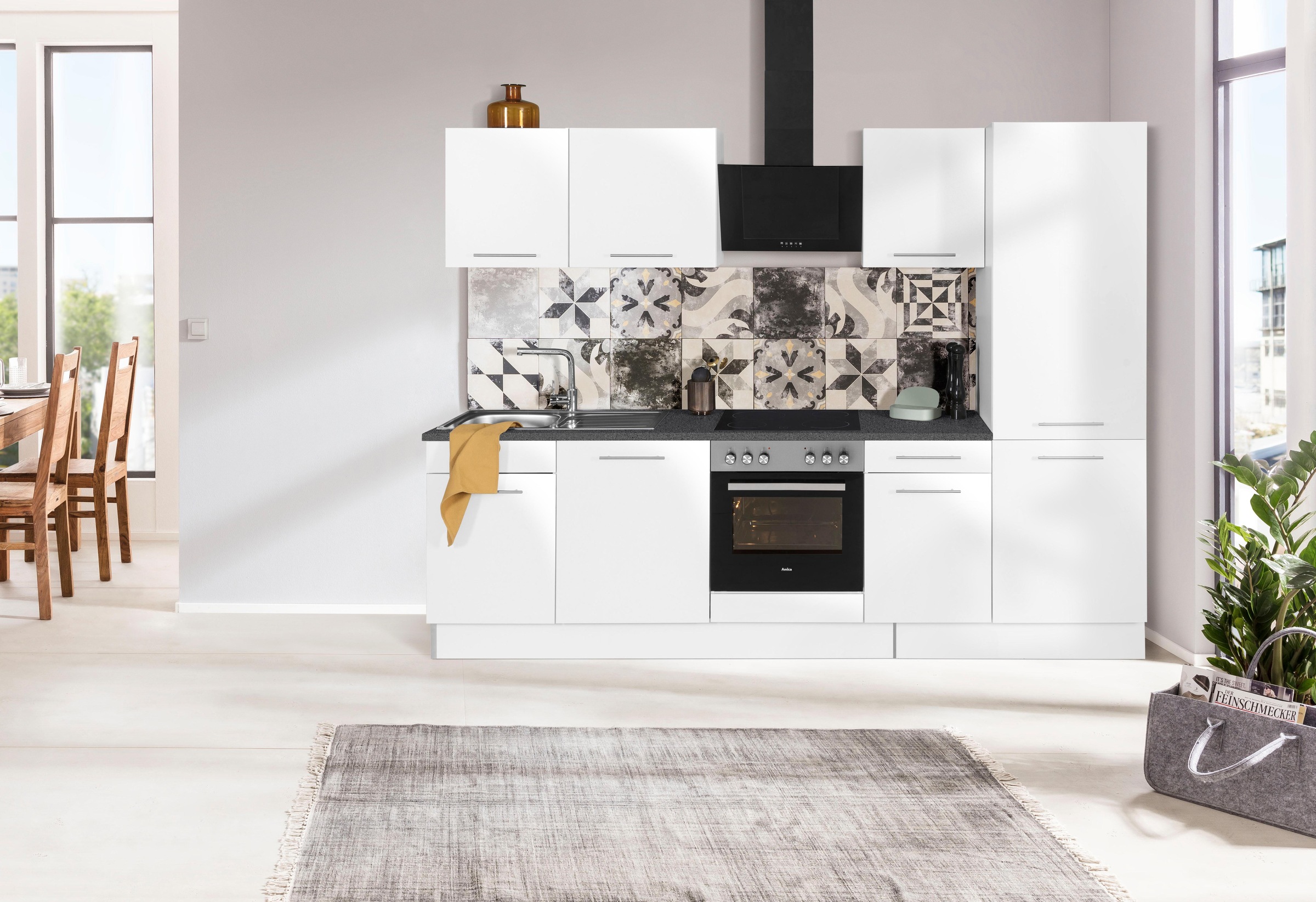 wiho Küchen Küchenzeile »Ela«, Breite 280 cm, Soft-Close-Funktion, höhenverstellbare Füße