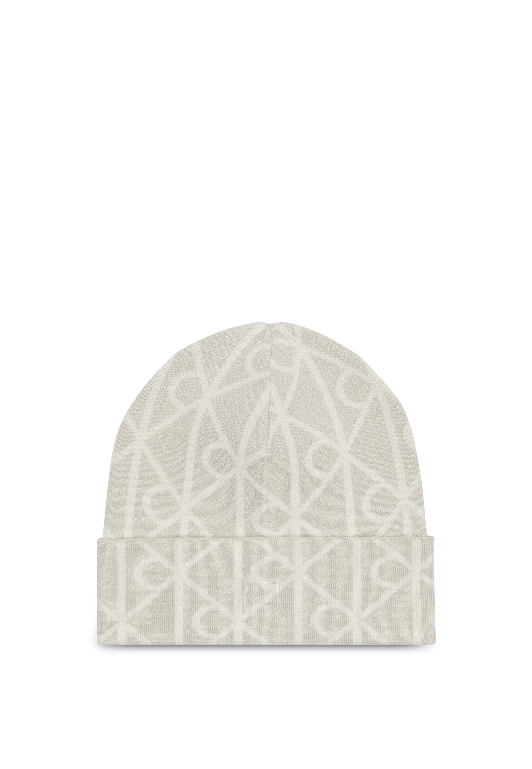 CALVIN KLEIN Strickmütze »AOP JCQ FINE RIB BEANIE« Perfekt für den Alltag Lily White AOP