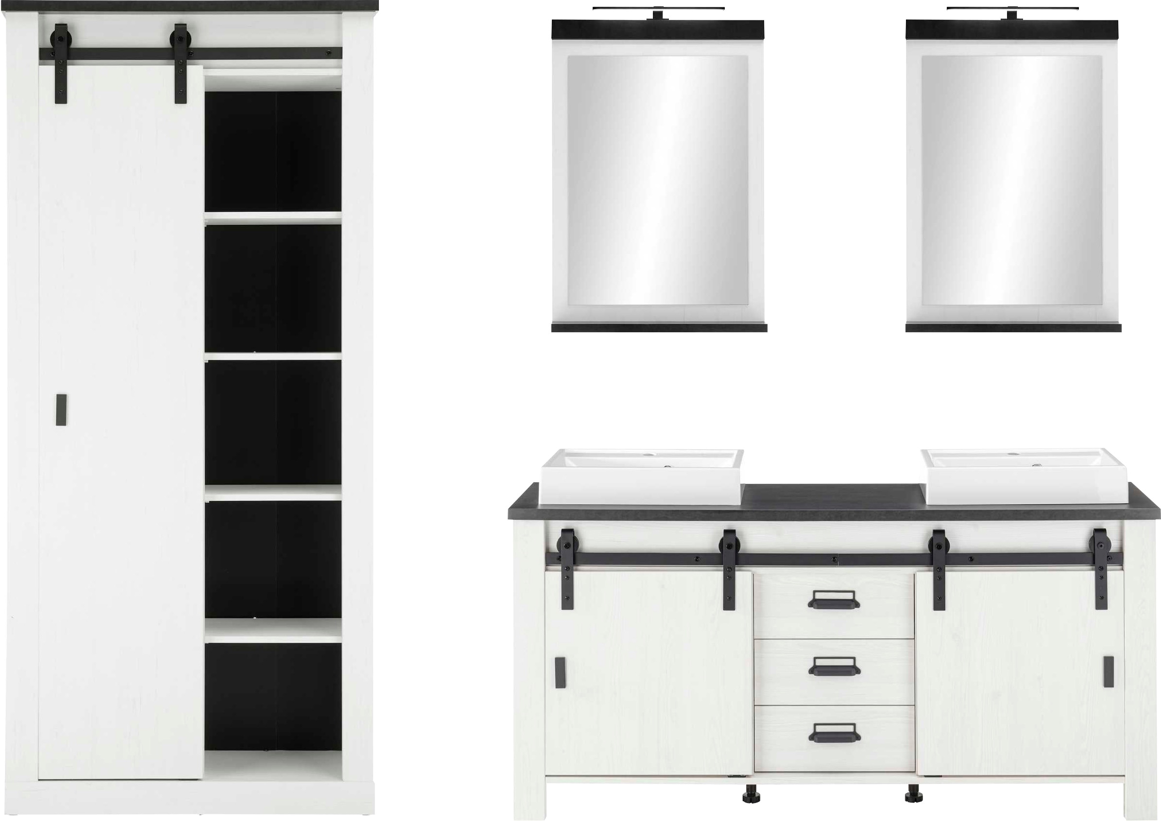 Home affaire Badmöbel-Set »SHERWOOD, Bad im modernen Design, 4-teiliges Bad günstig online kaufen