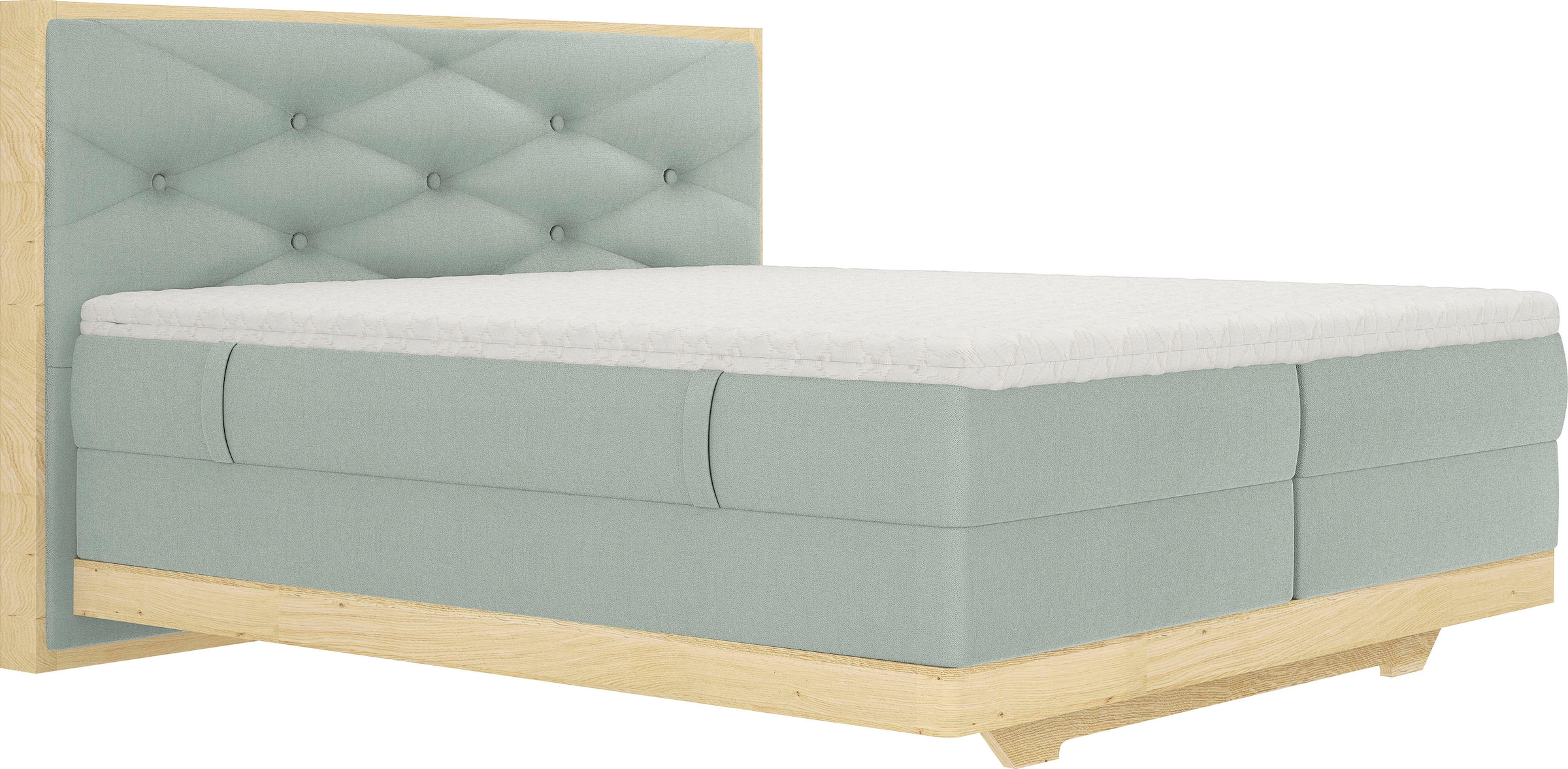 Bild von Home affaire Boxspringbett »Lorden«, aus massiver Eiche, mit Wendematratze und inkl. Topper