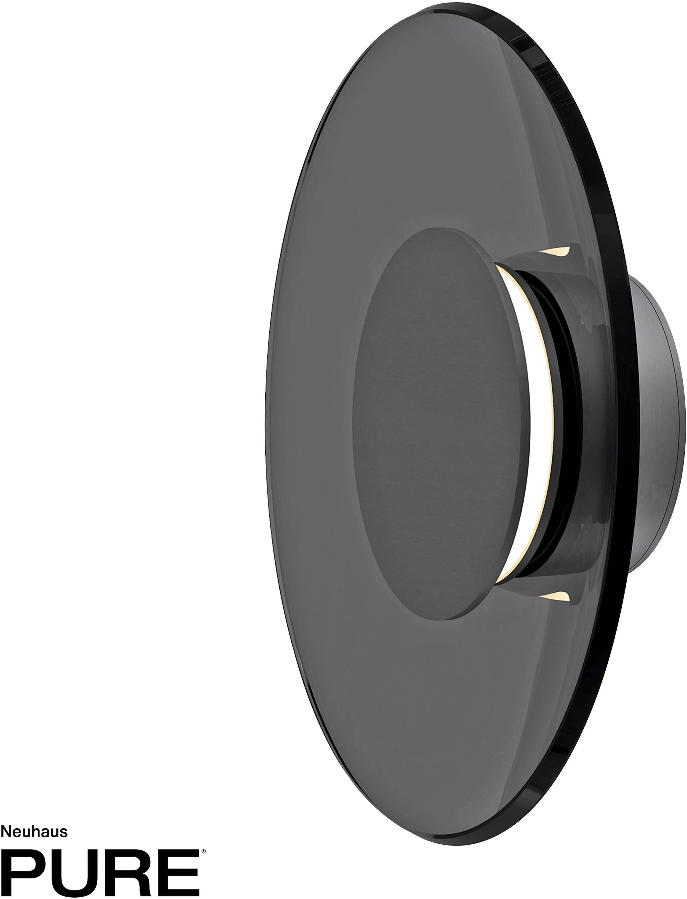 Neuhaus PURE LED Wandleuchte »PURE Moon« LED-Board 1 Stk. Warmweiß Dimmfähig über separaten Dimmer, Glas Rauchfarben